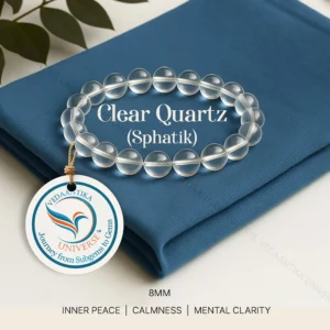 Clear Quartz (Sphatik) Bracelet for Clarity, Energy Balance & Focus