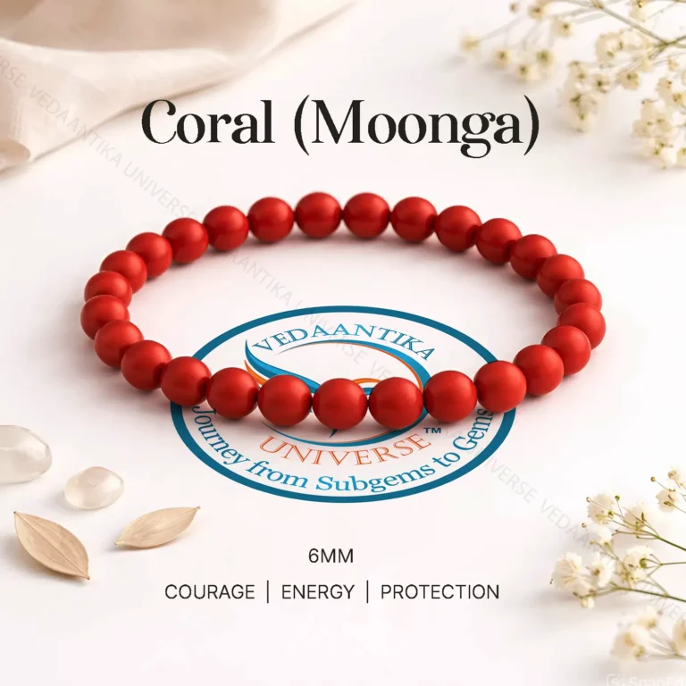 Natural Coral Moonga Bracelet for Courage and Protection