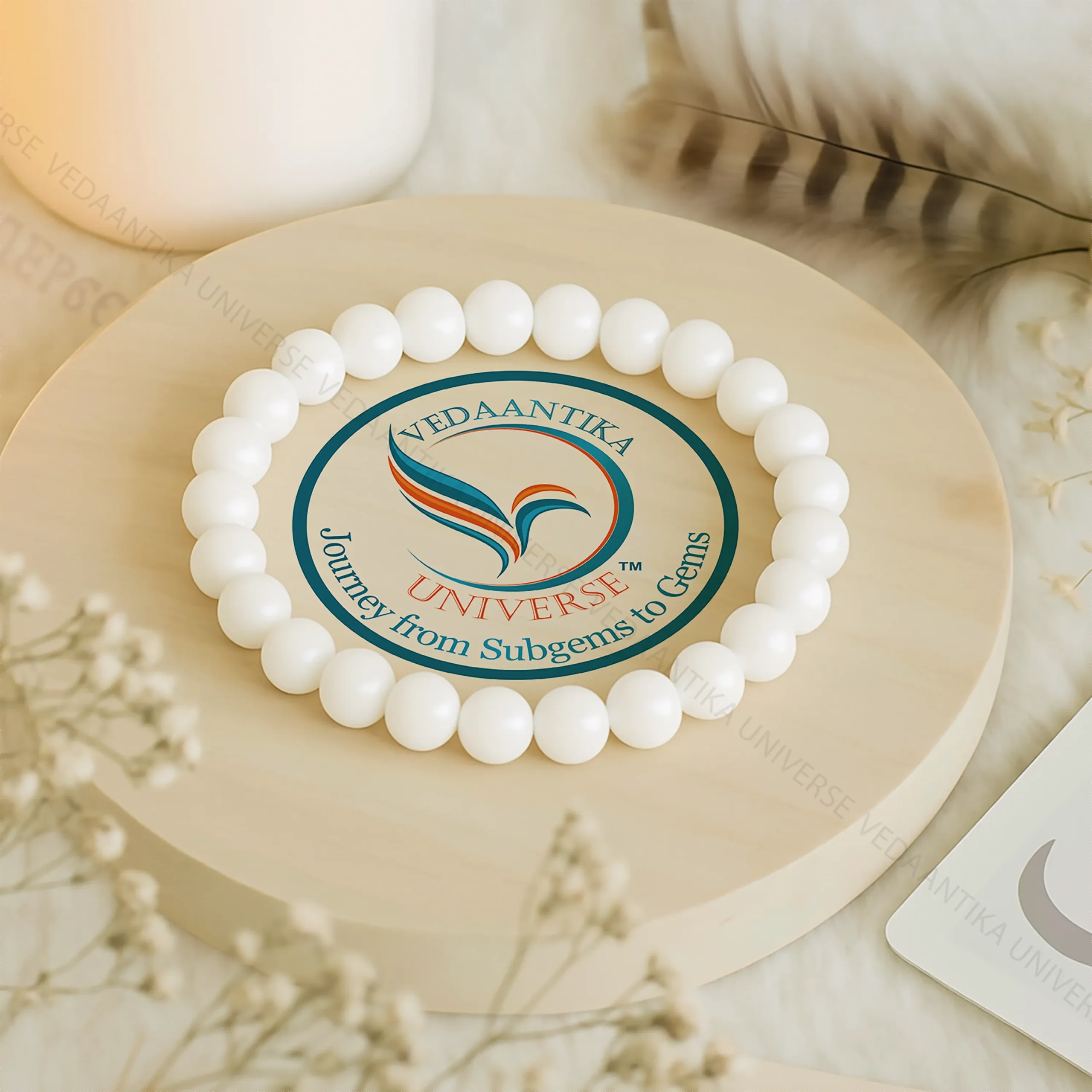 White Agate (White Hakik) bracelet for reducing overthinking