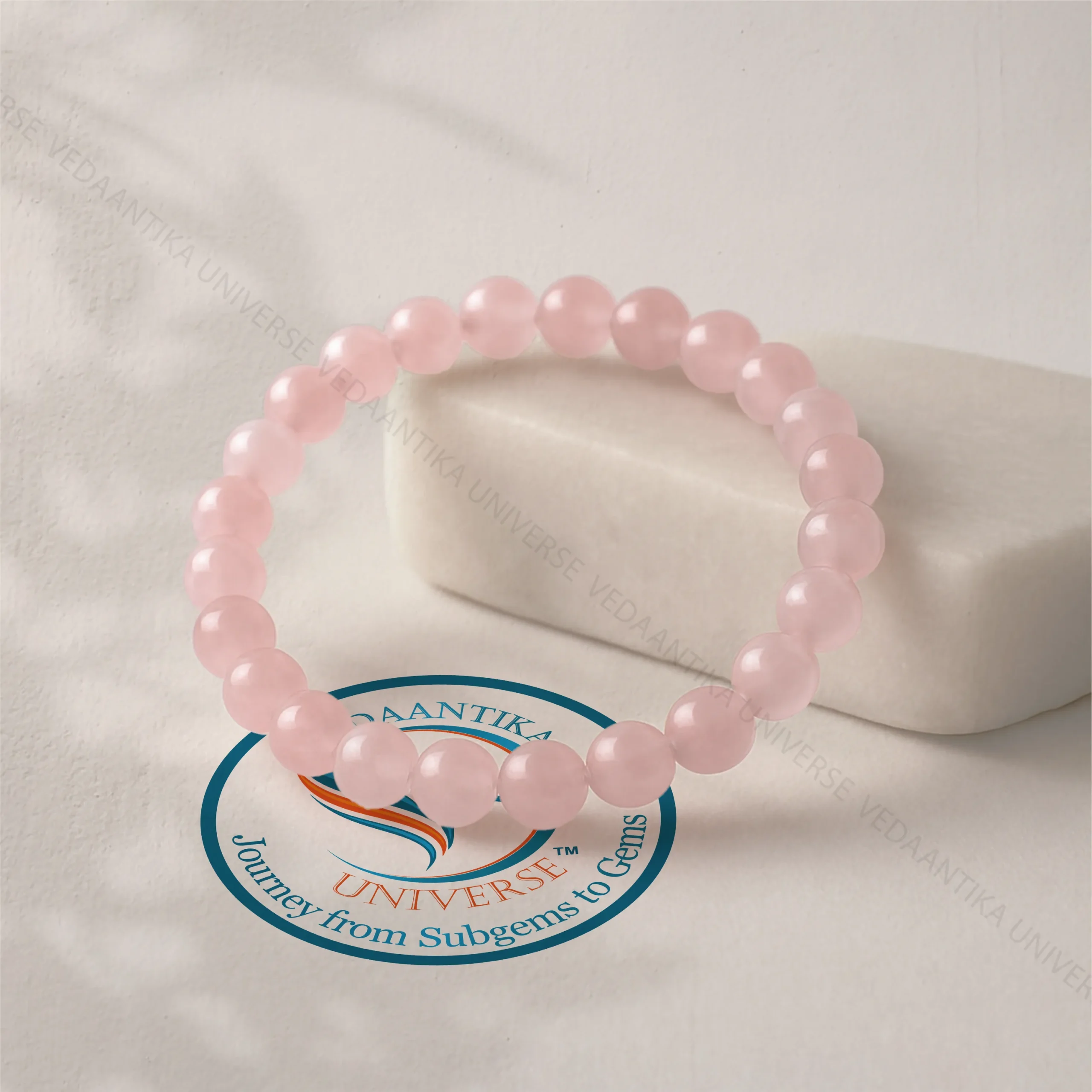 Rose Quartz Crystal Bracelet Pink Beads