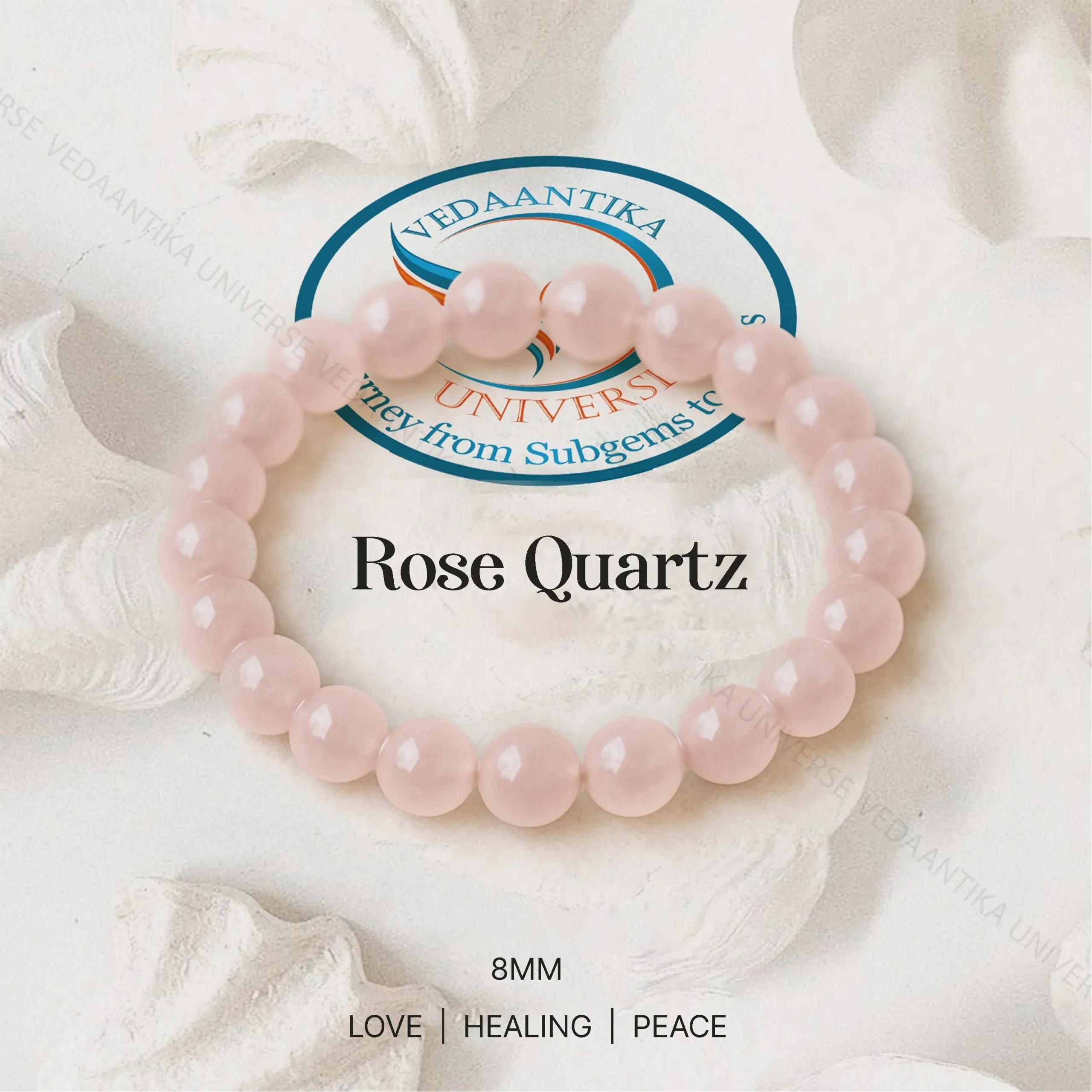 Natural Rose Quartz Bracelet 8mm