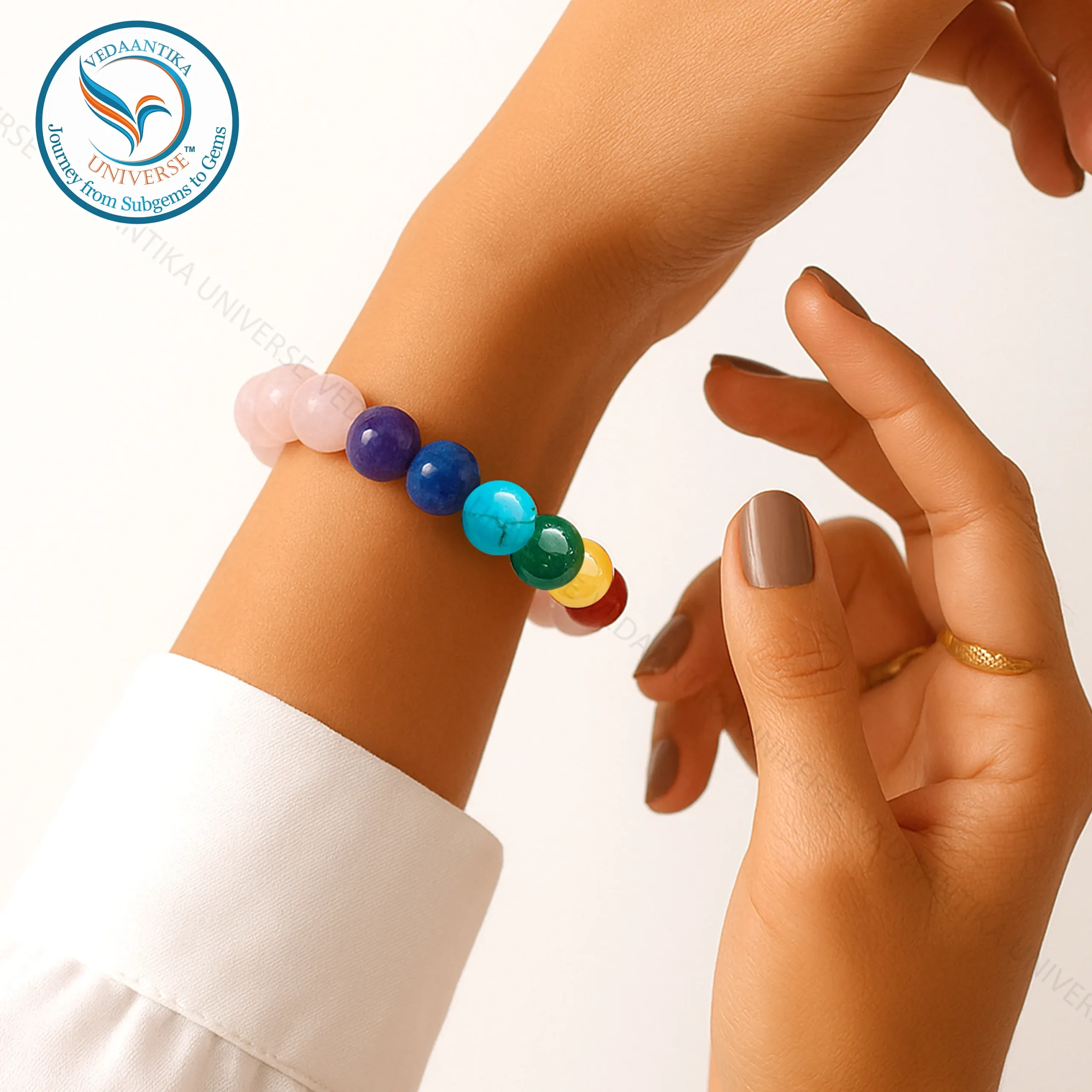 Rose Quartz chakra healing bracelet for reducing overthinking