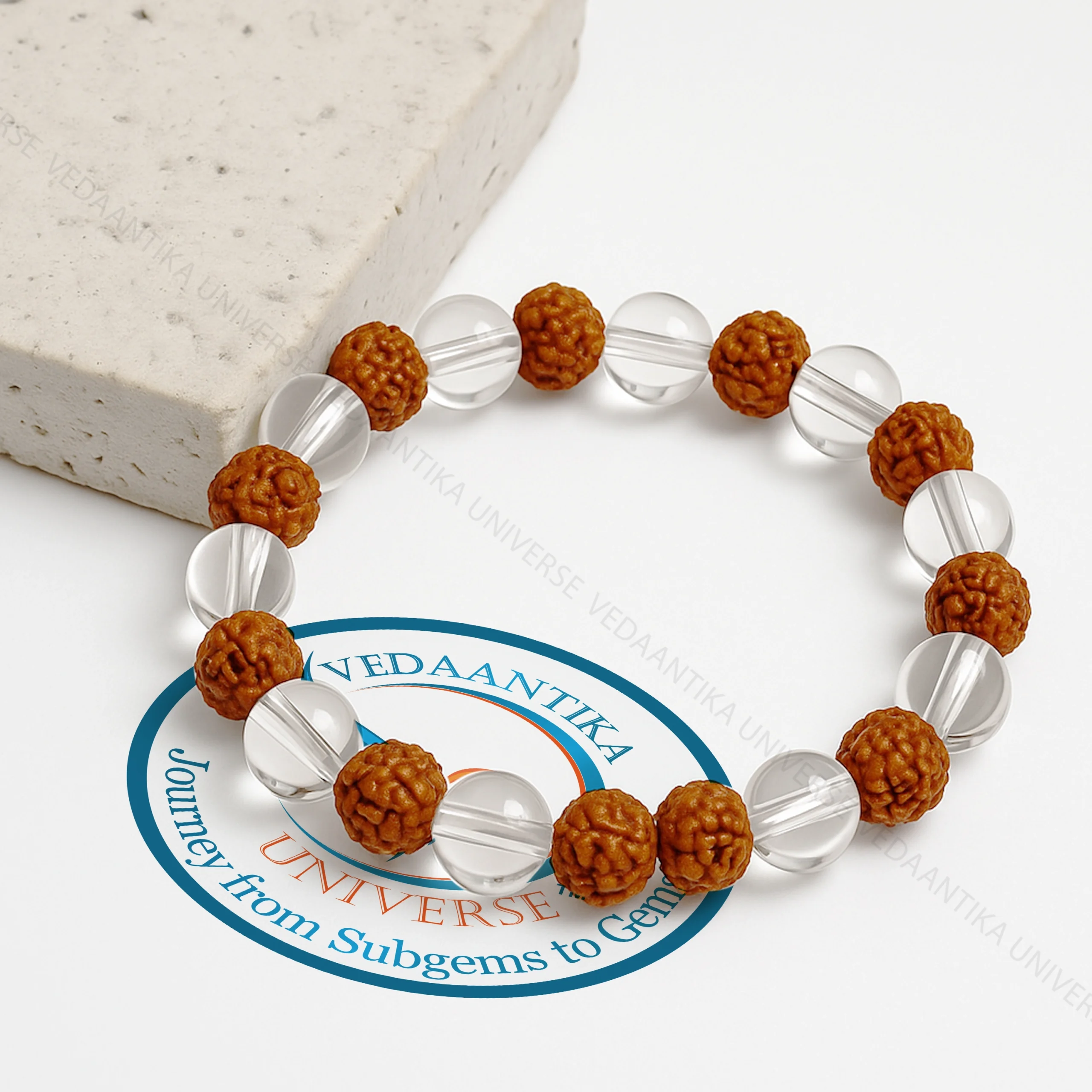 Rudraksh Crystal Bracelet Natural Beads