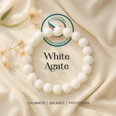 White Agate Bracelet for emotional stability and calm mind