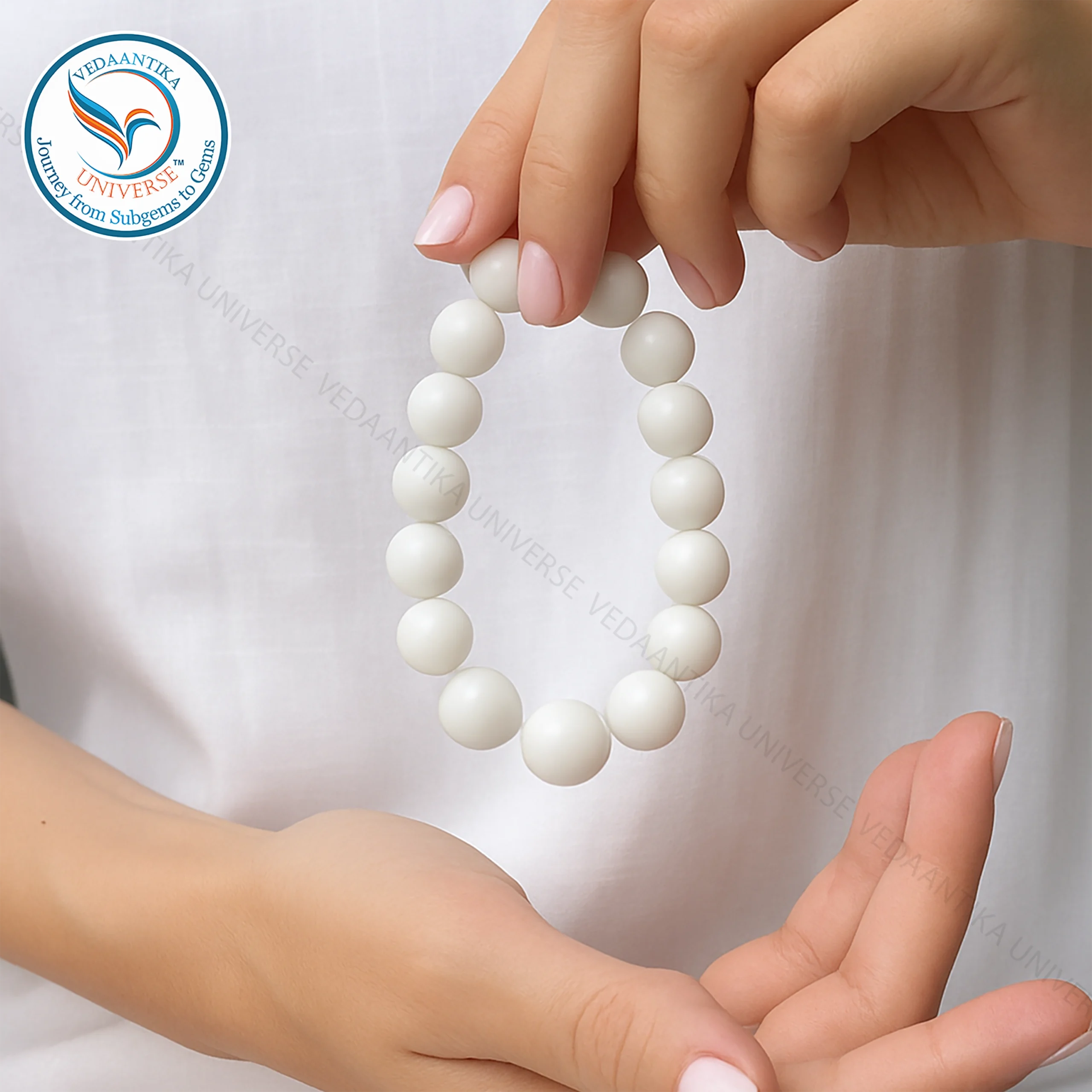 White Agate Bracelet for Calmness and Balance