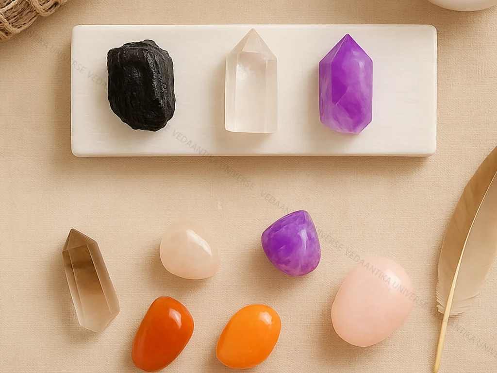 Collection of healing crystals and gemstones for students, entrepreneurs and professionals to support focus, confidence and positive energy
