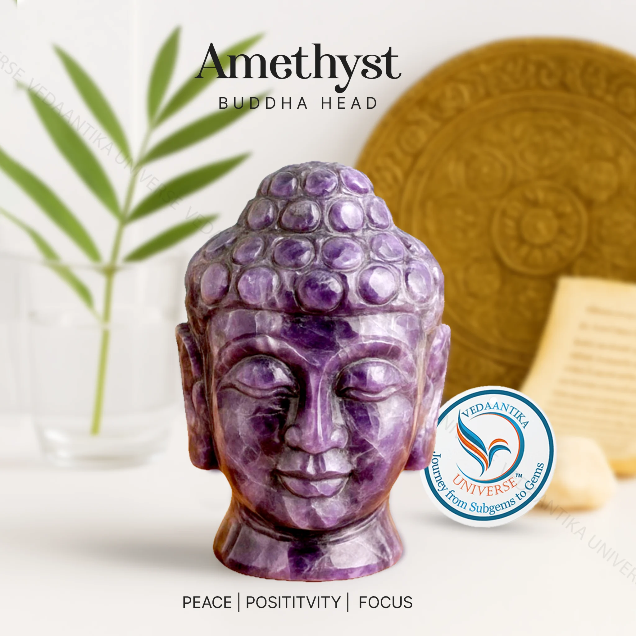 Amethyst Buddha Head