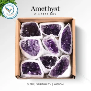 Amethyst Cluster Box for Calmness, Clarity and Balance