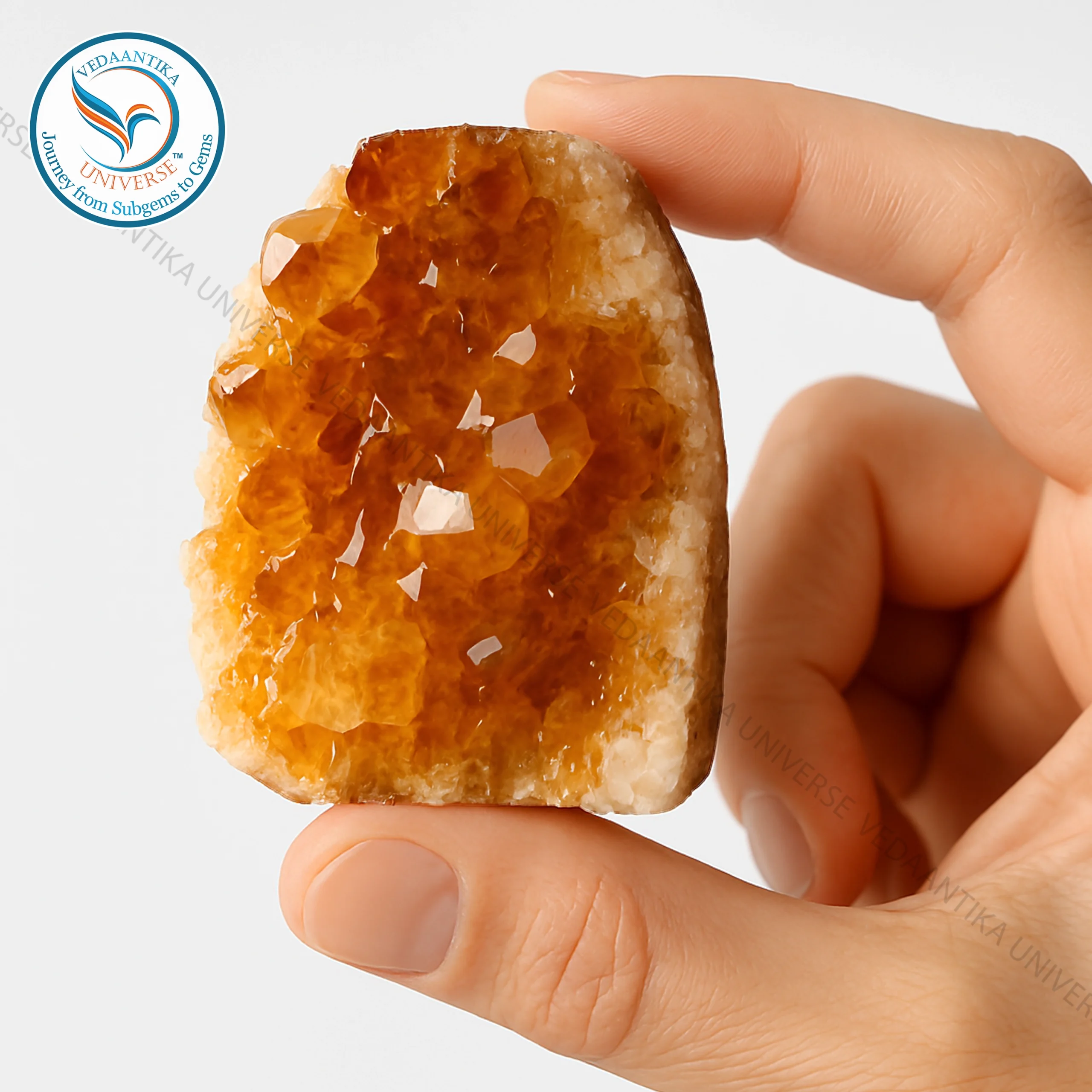 Natural citrine stone cluster