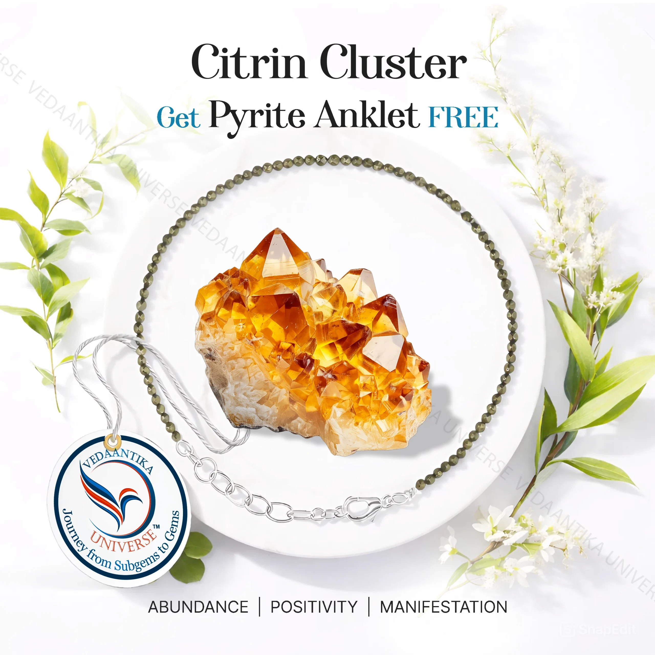 Natural Citrine Cluster