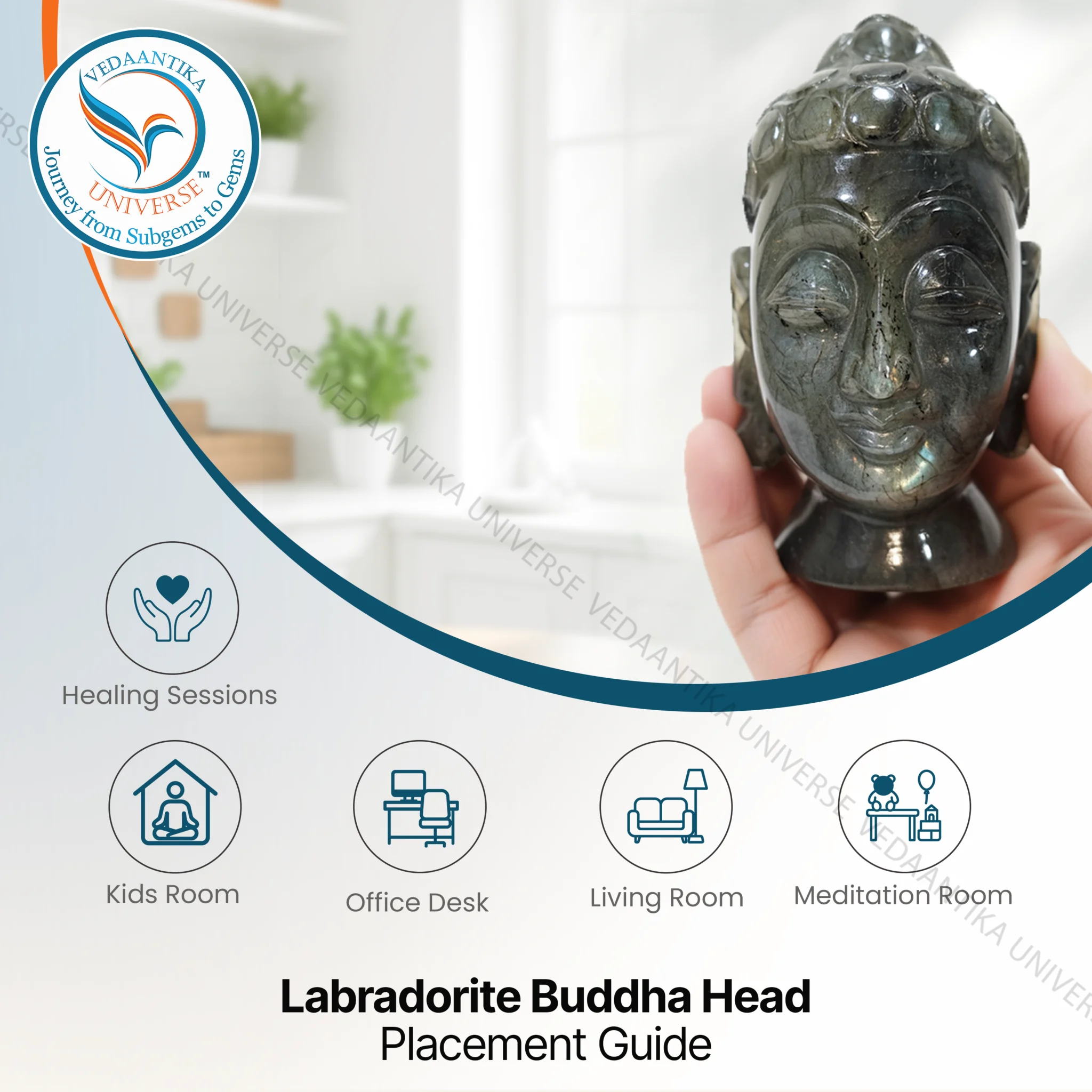 Labradorite Buddha Head AAA Collection