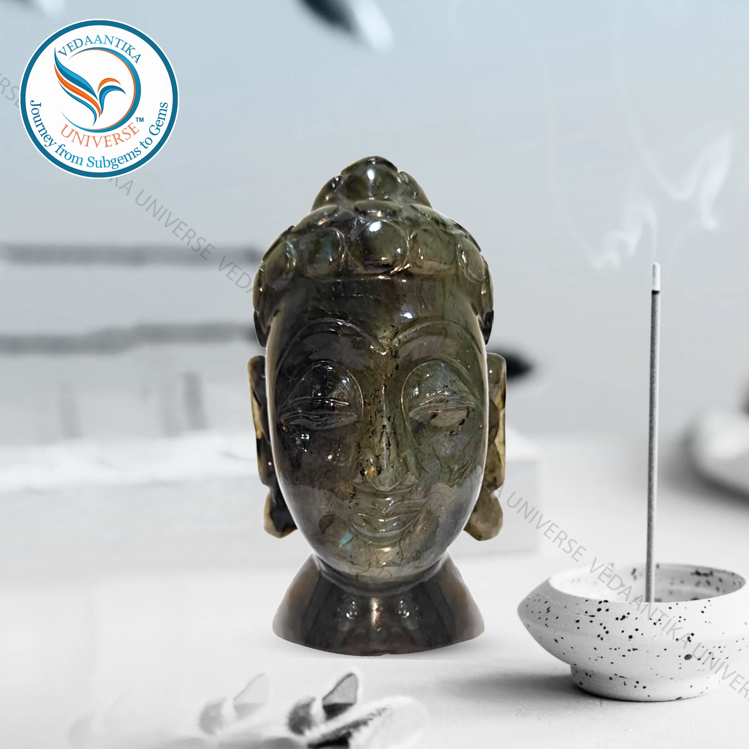 labradorite buddha head nature