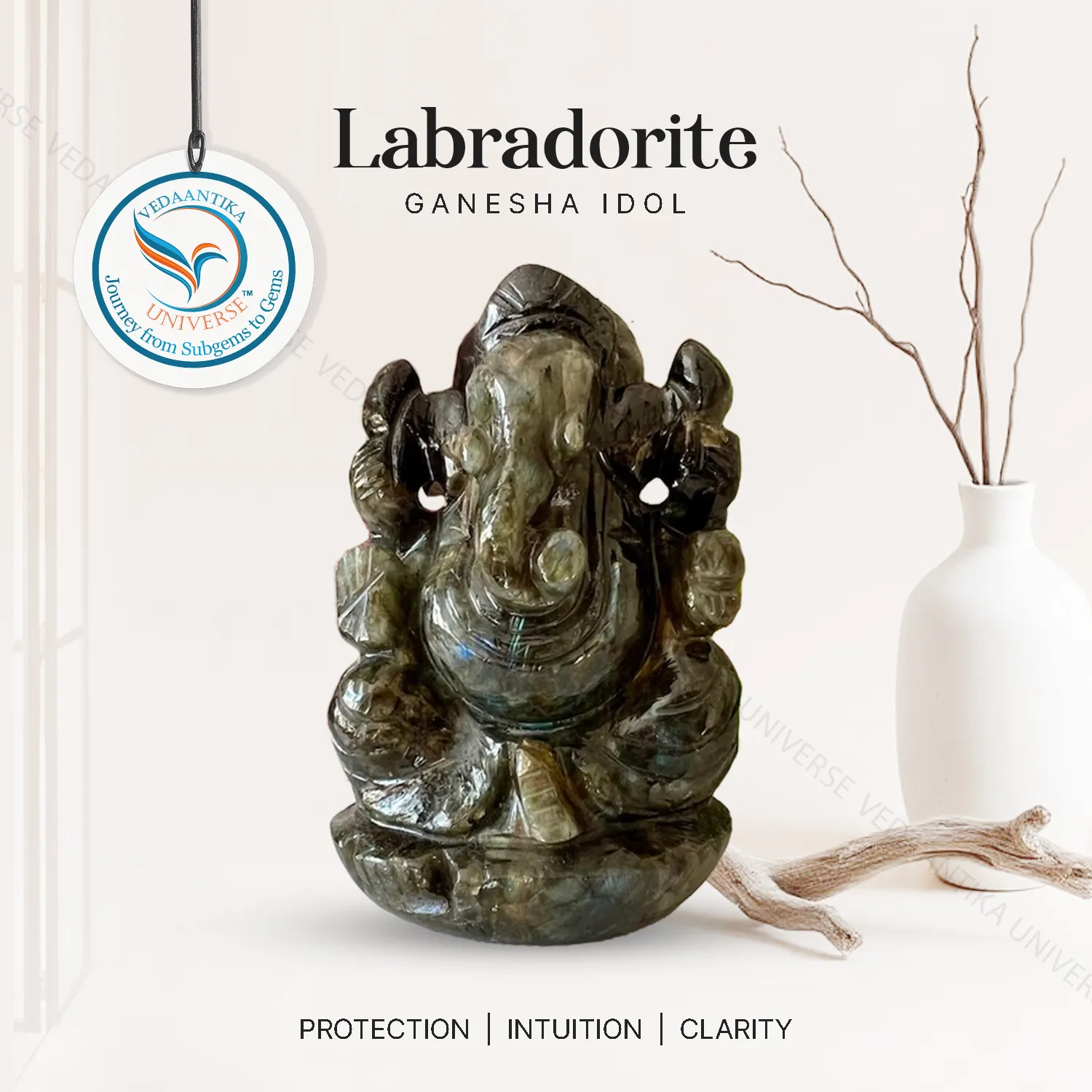 Labradorite Ganesha Idol for intuition and inner awareness