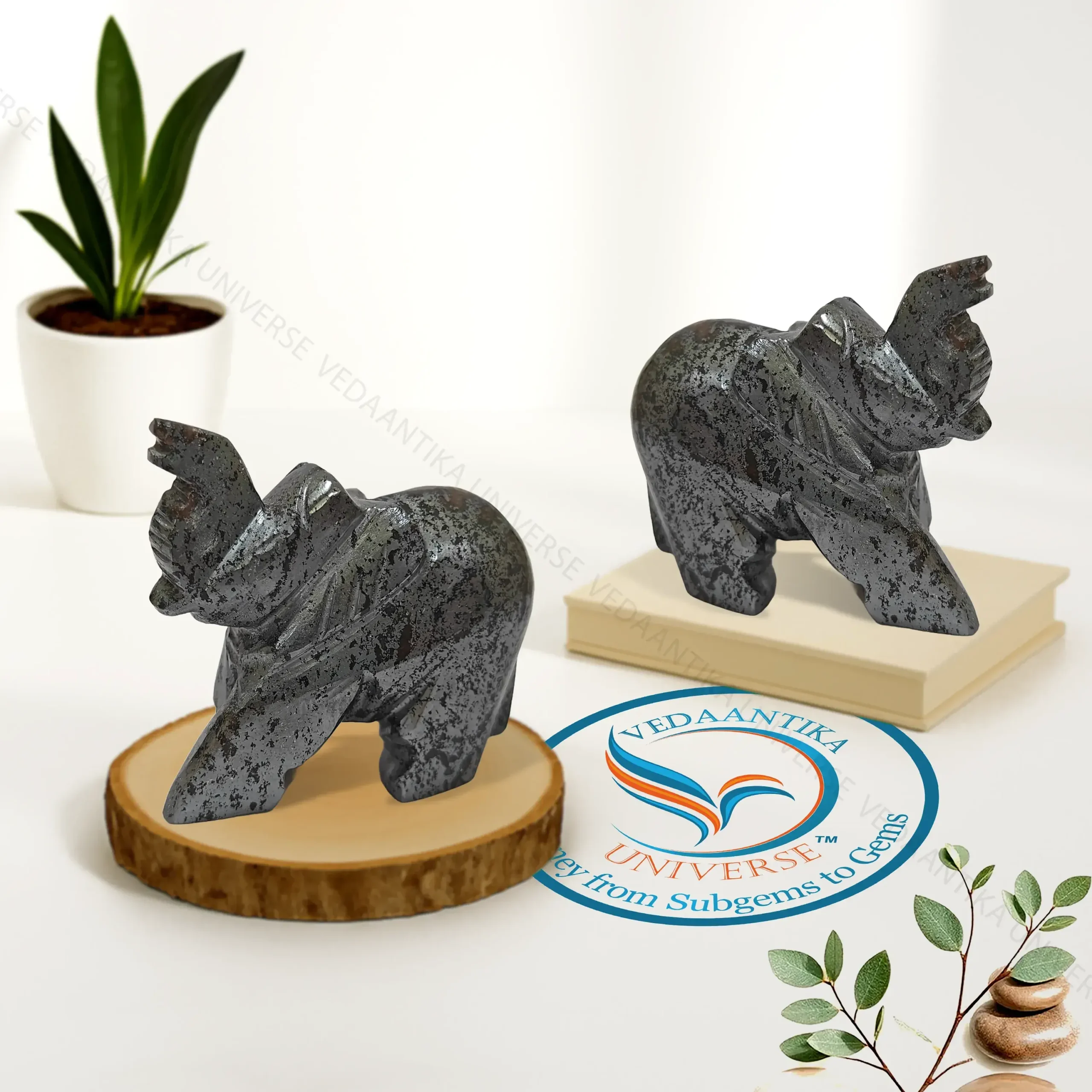 Larvikite Elephant Natural Stone