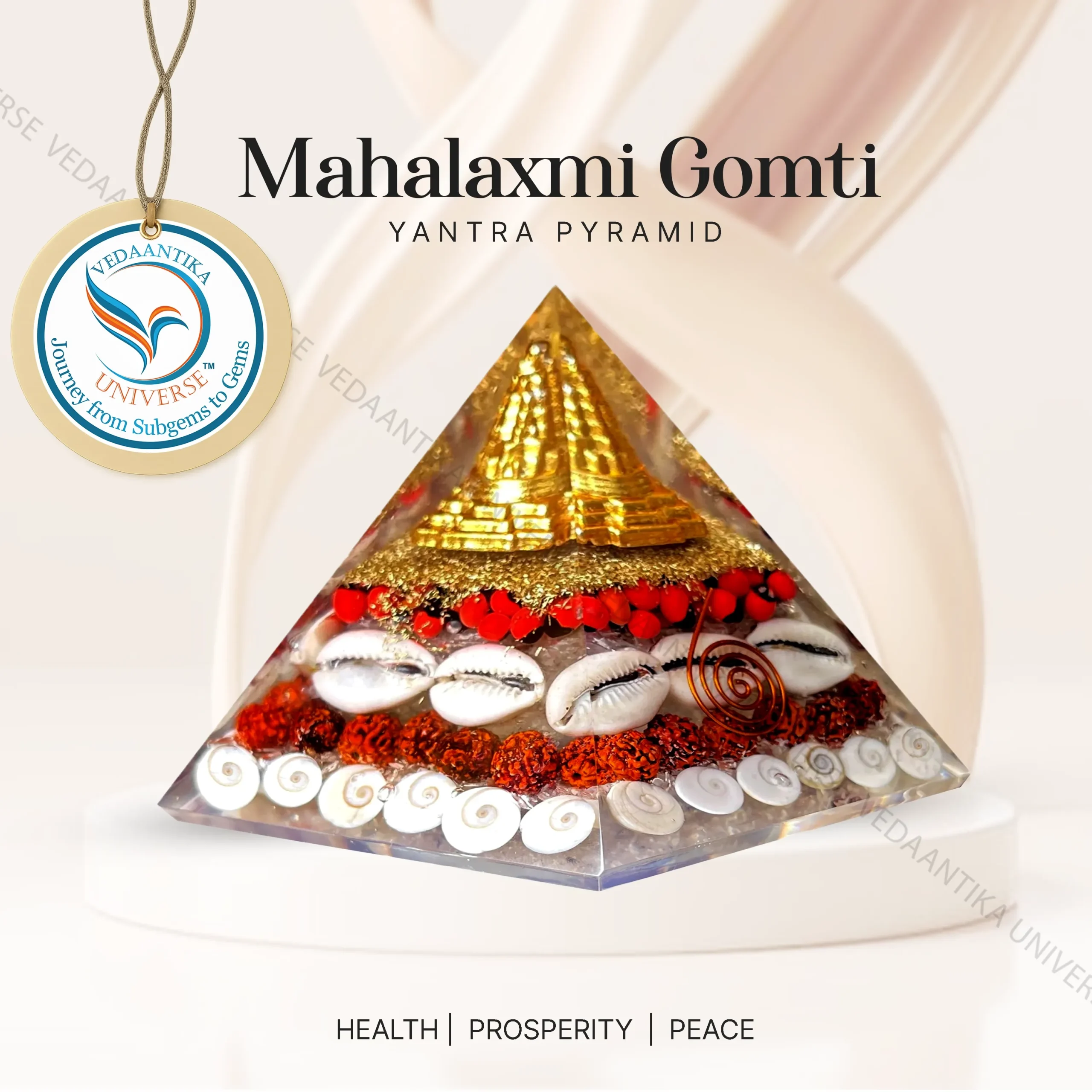 Maha Laxmi Gomti Chakra Pyramid for financial stability