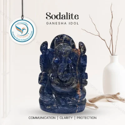 Sodalite Ganesha Idol for mental clarity and structured thinking