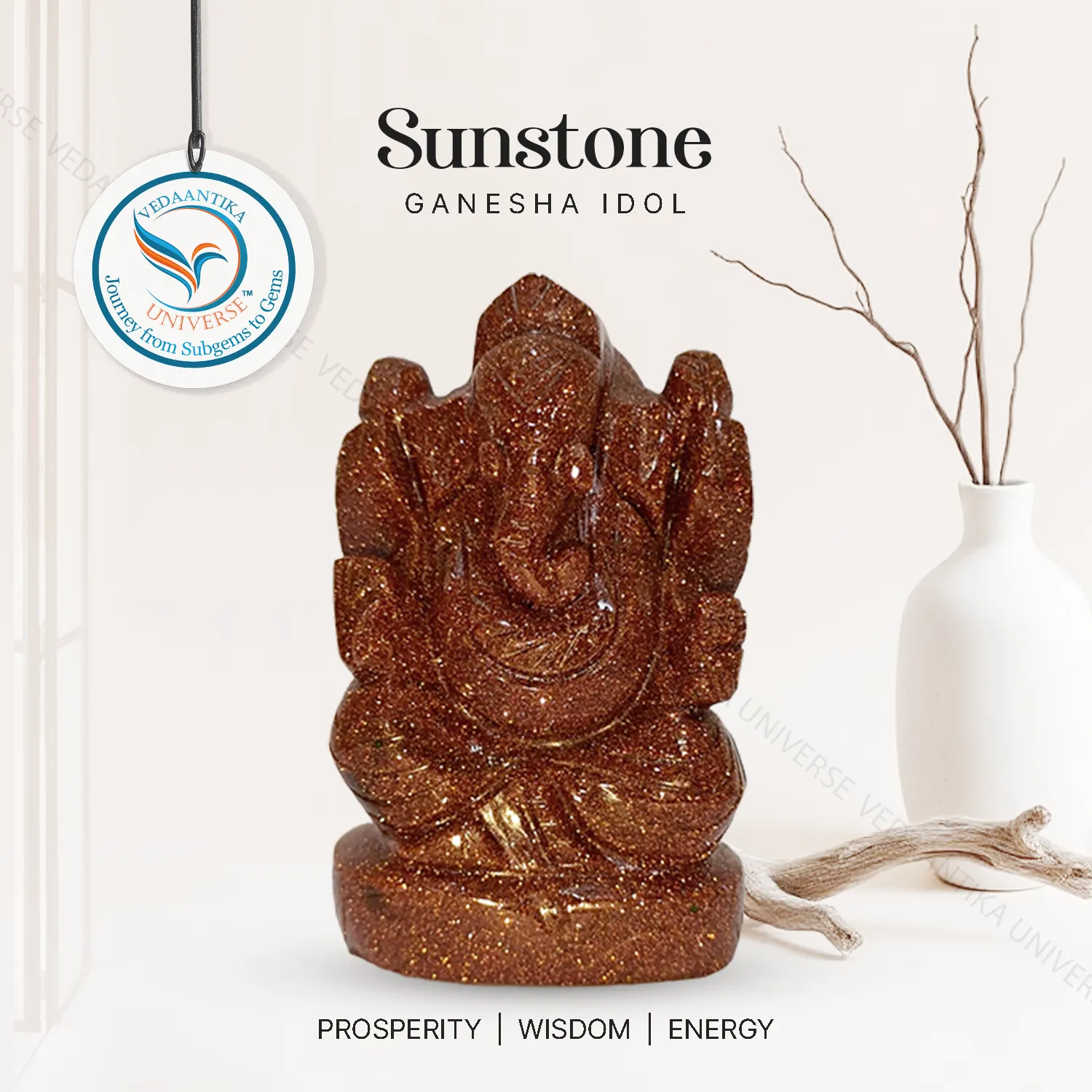 Sunstone Ganesha Idol for positive energy and optimism