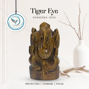 Tiger Eye Ganesha Idol for Confidence & Decision Clarity