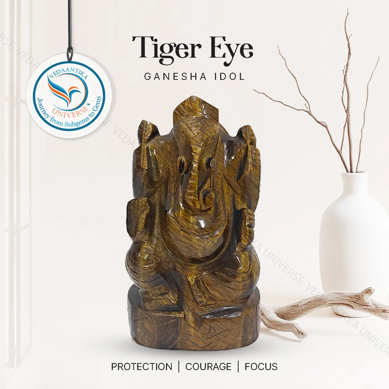 Tiger Eye Ganesha idol for confidence and clarity