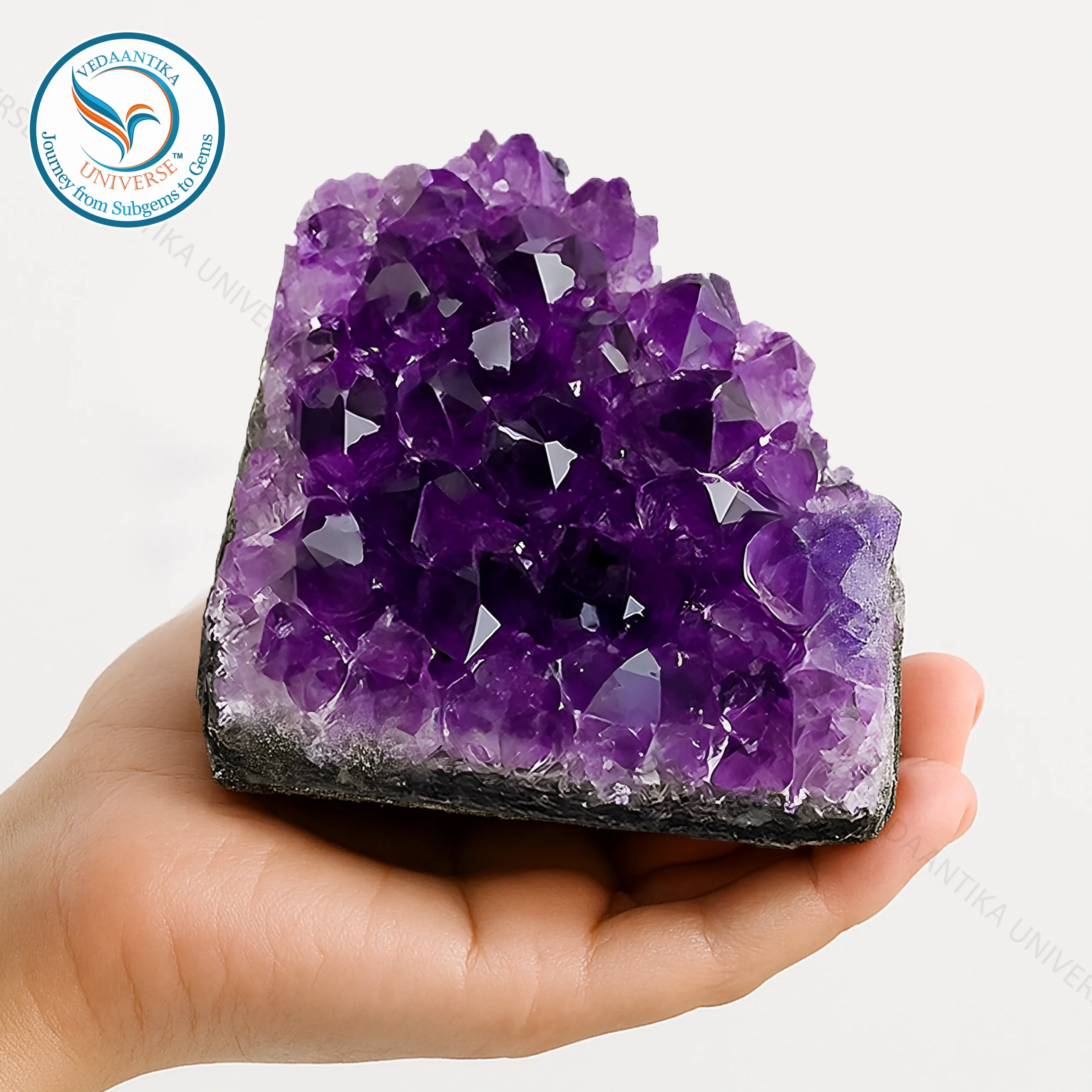 Natural amethyst stone cluster