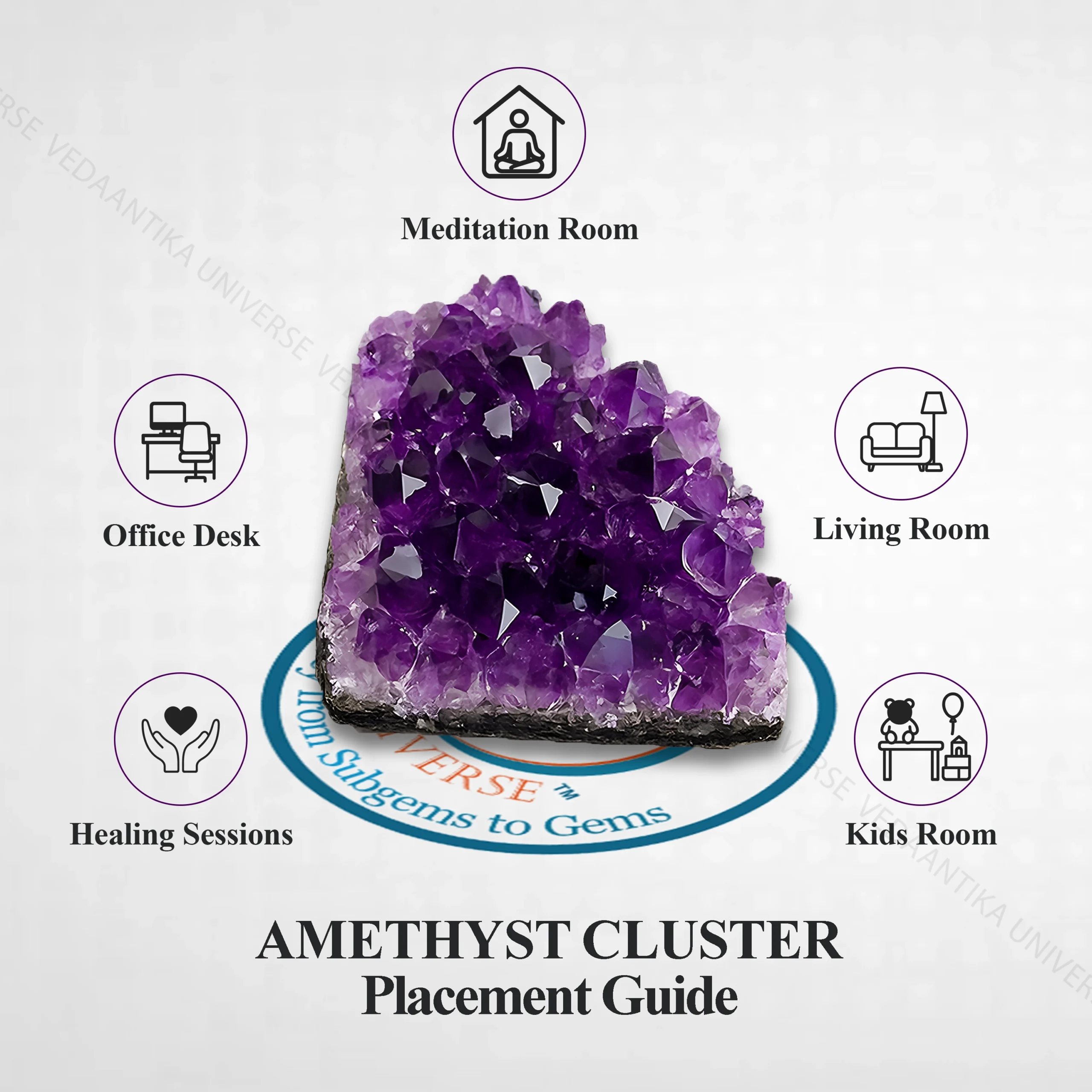 Amethyst cluster purple crystal formation