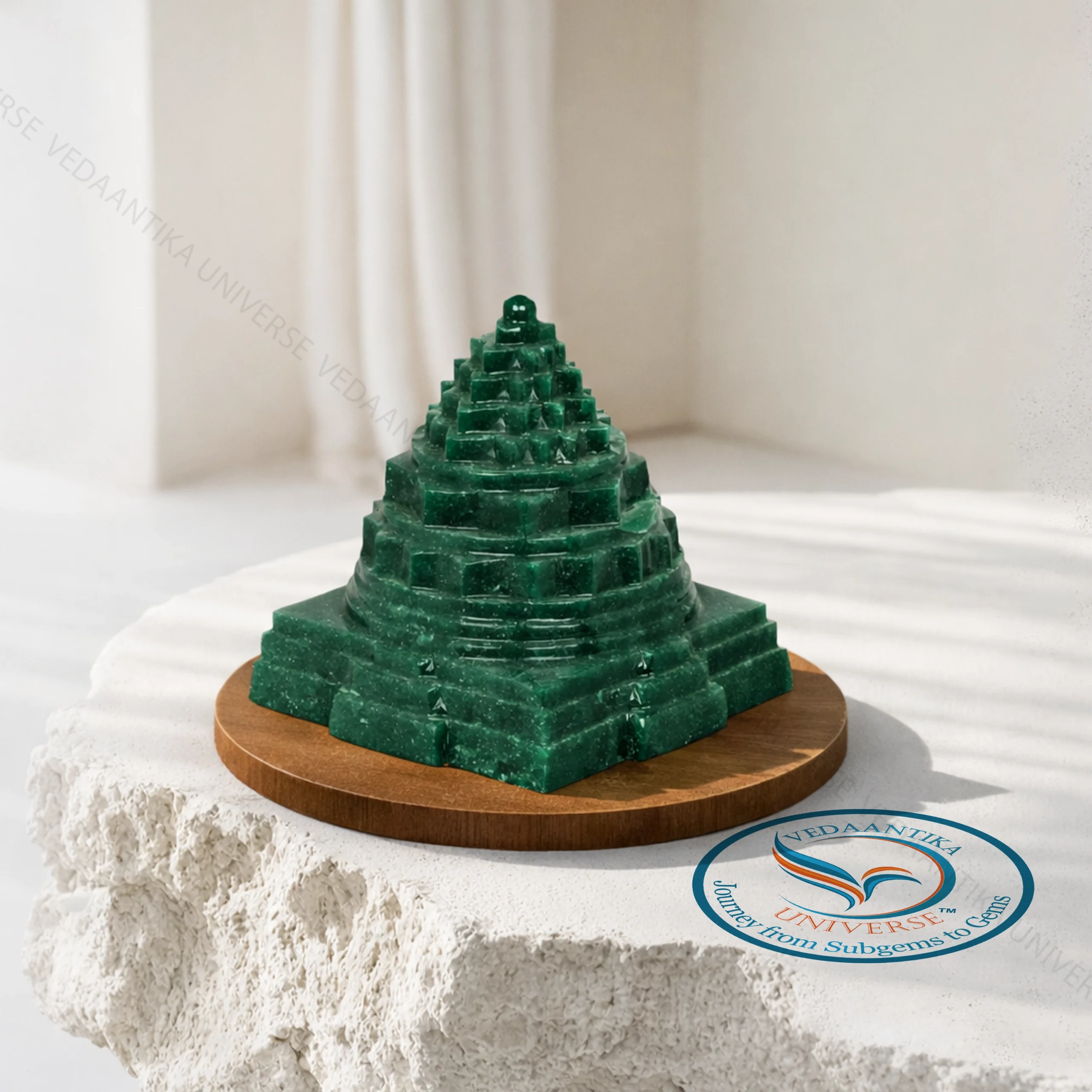 Green Jade Shree Yantra crystal
