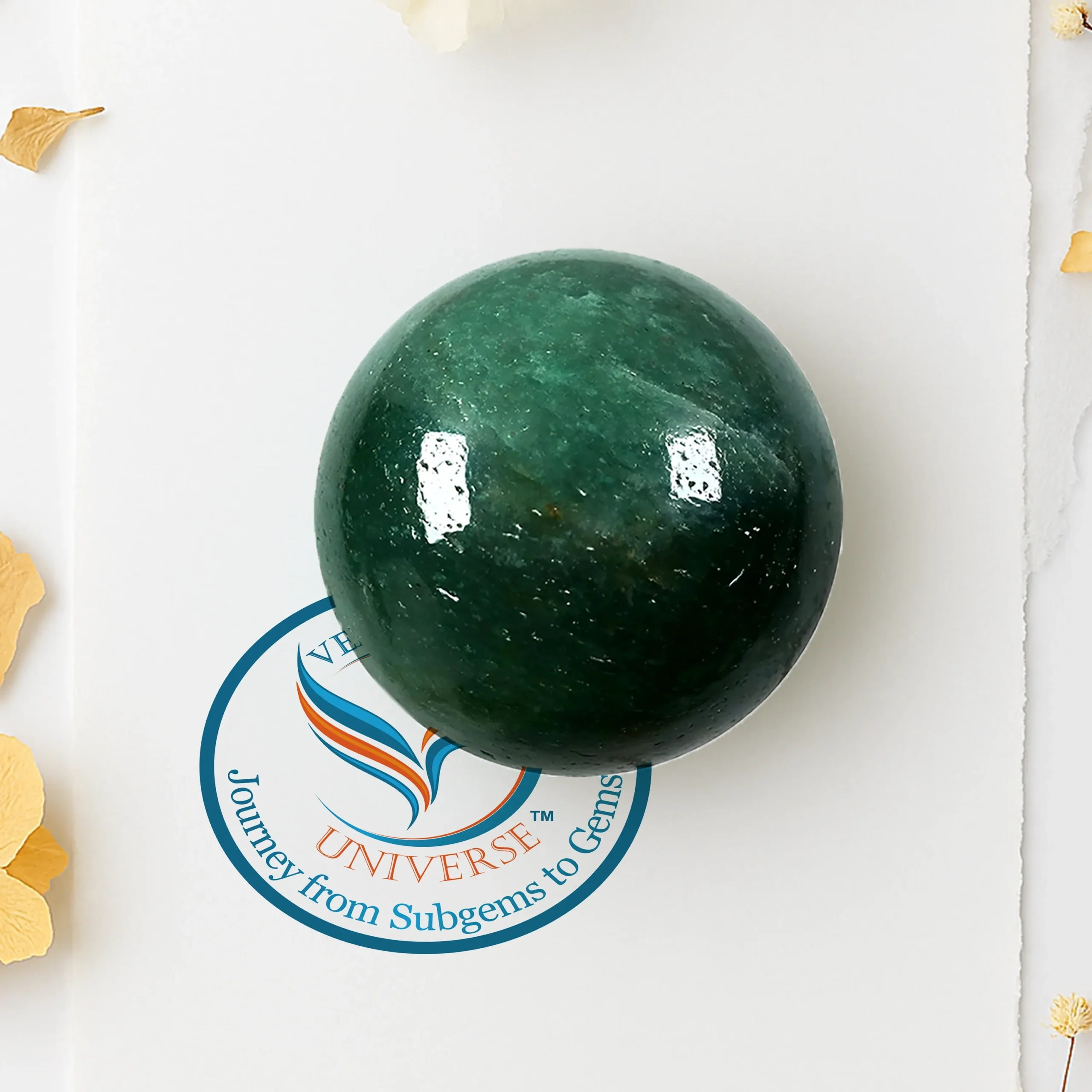 Natural Green Mica sphere for mental stability
