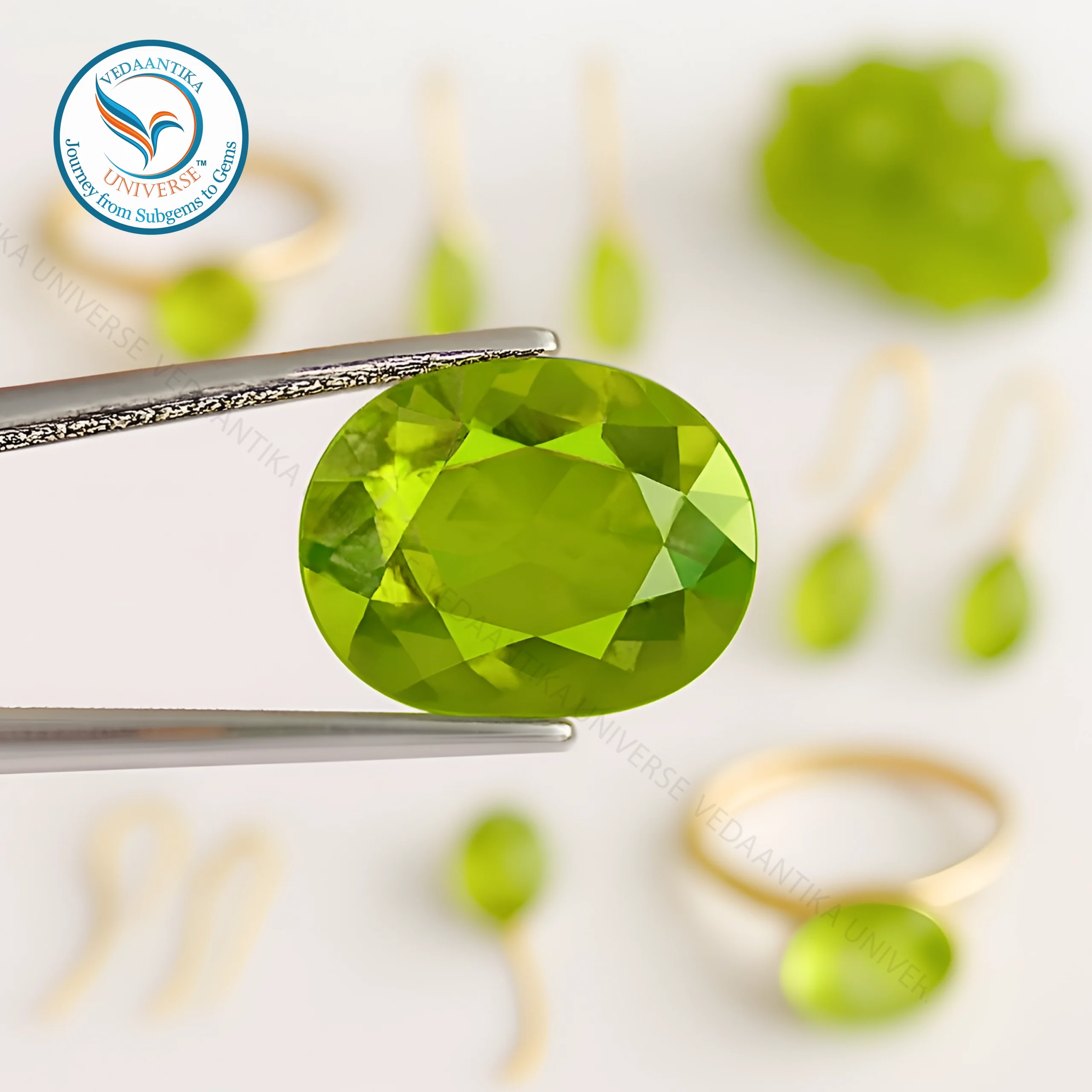 Natural Green Peridot Gemstone Close Up View