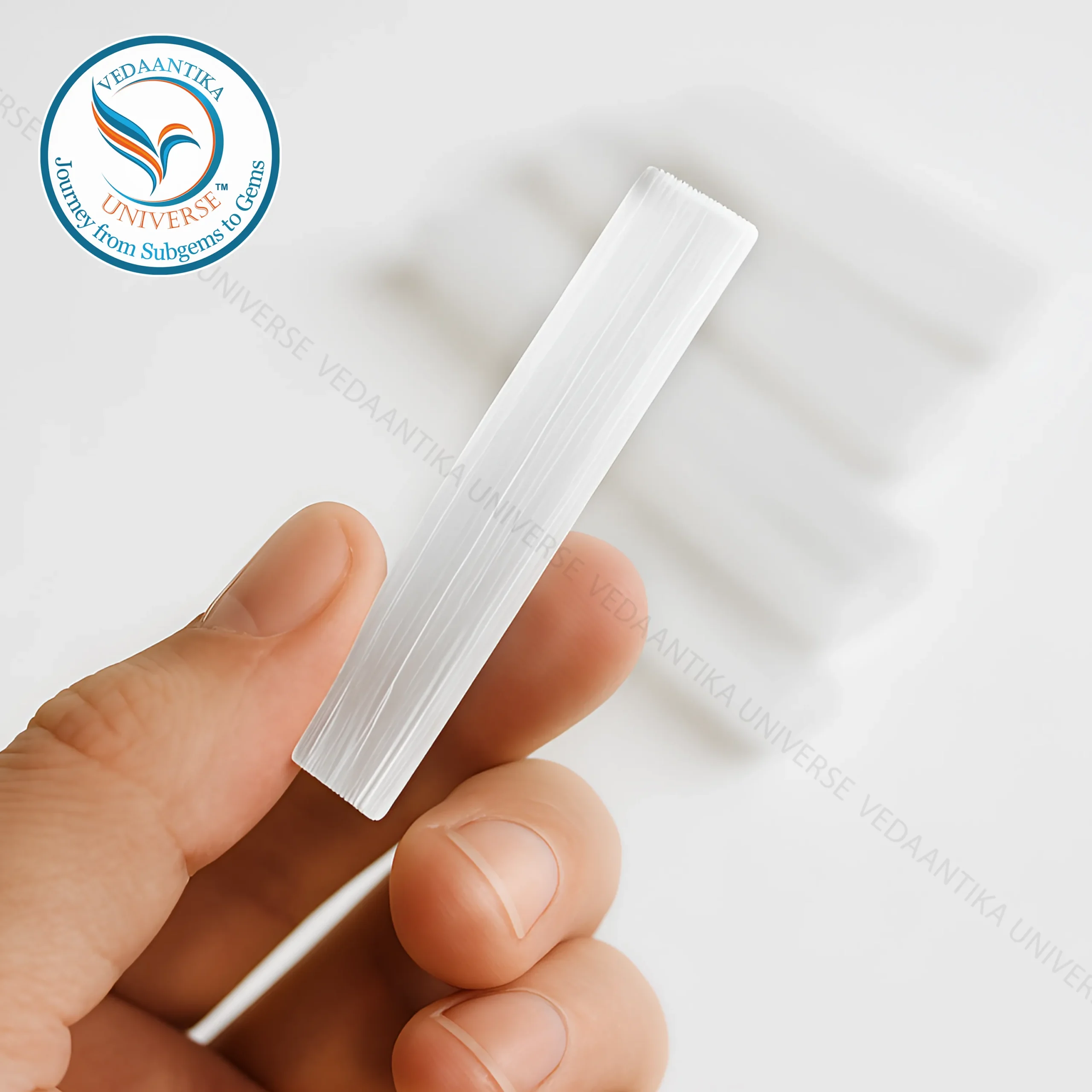 Selenite stick for home energy cleansing