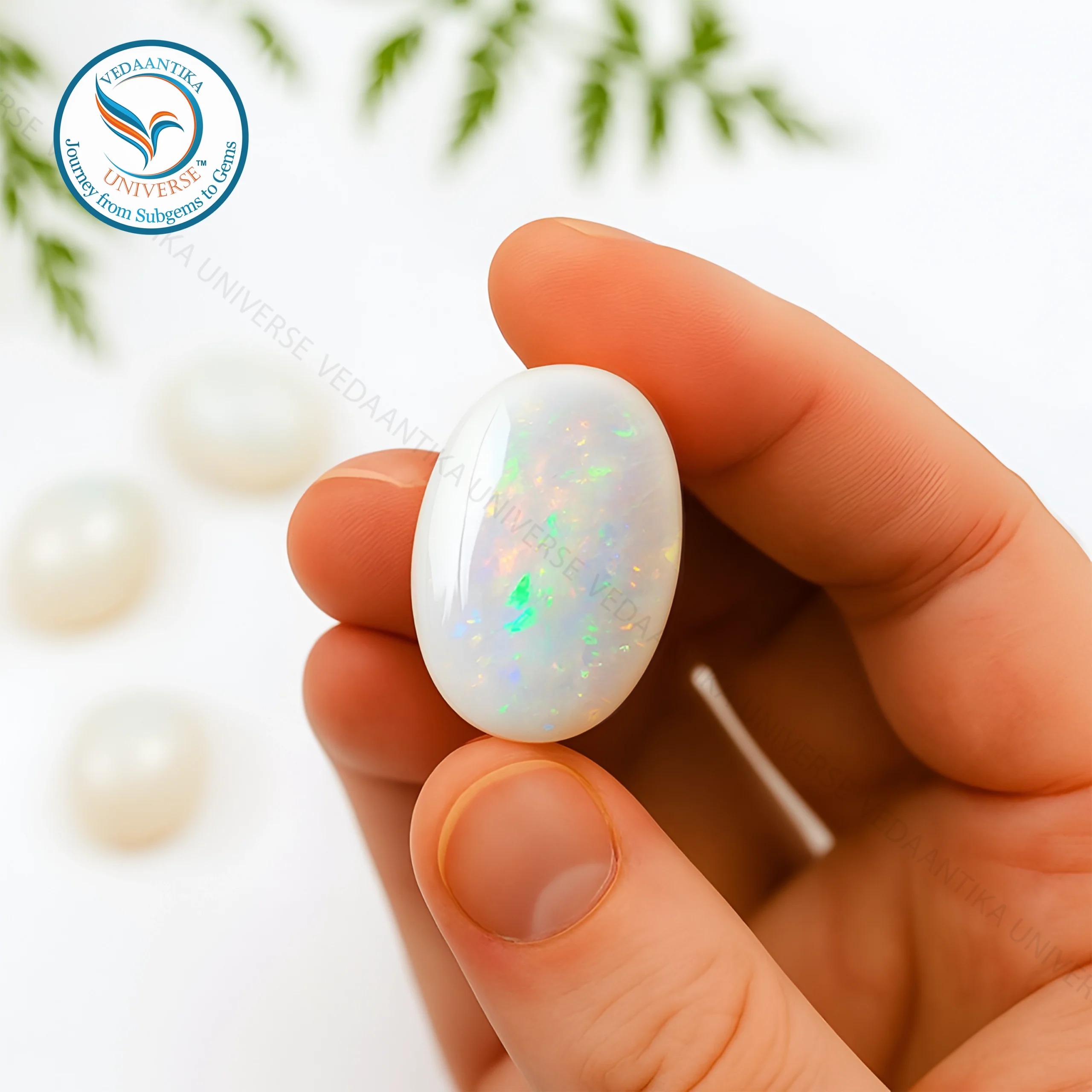 Natural opal stone polished crystal