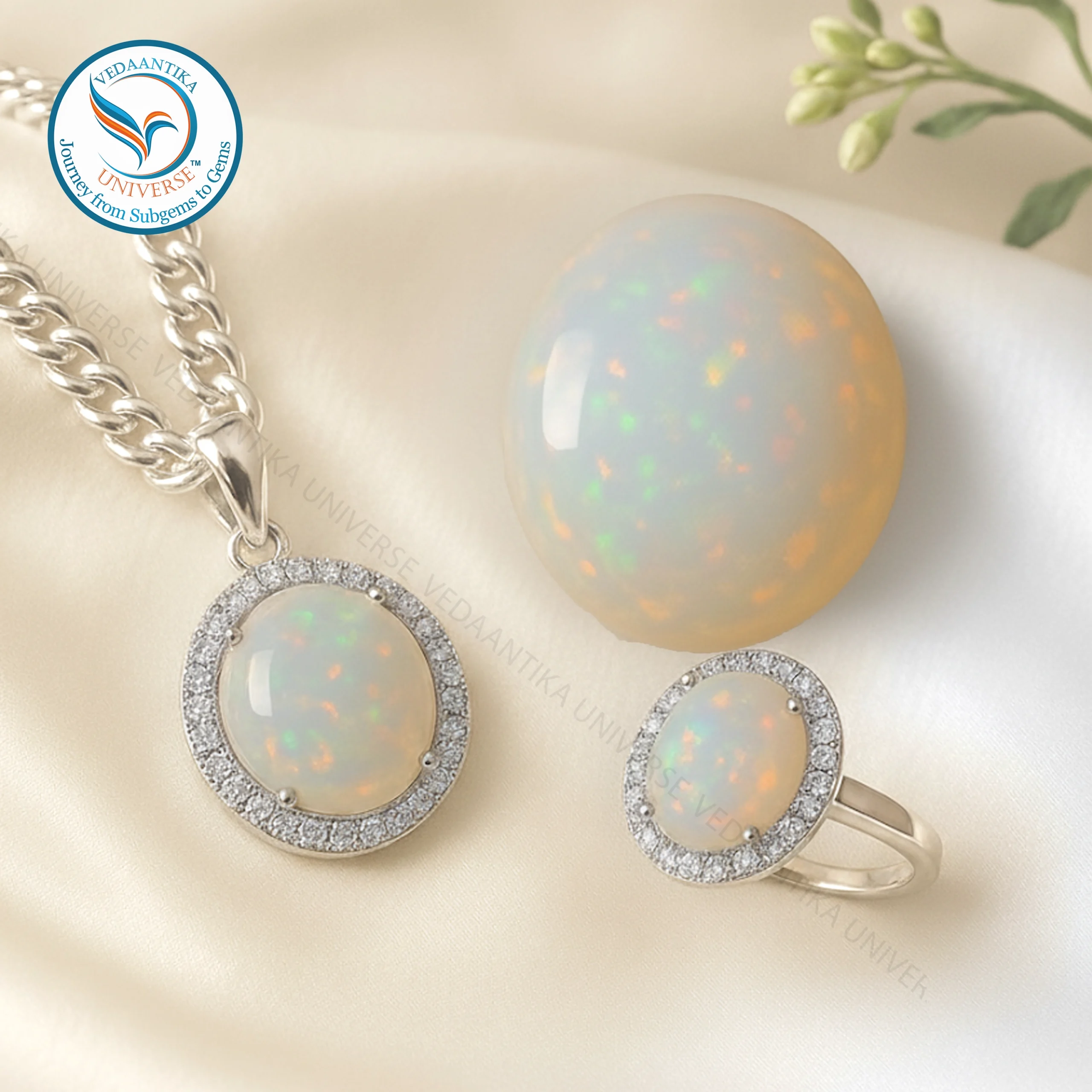 Genuine opal stone natural crystal