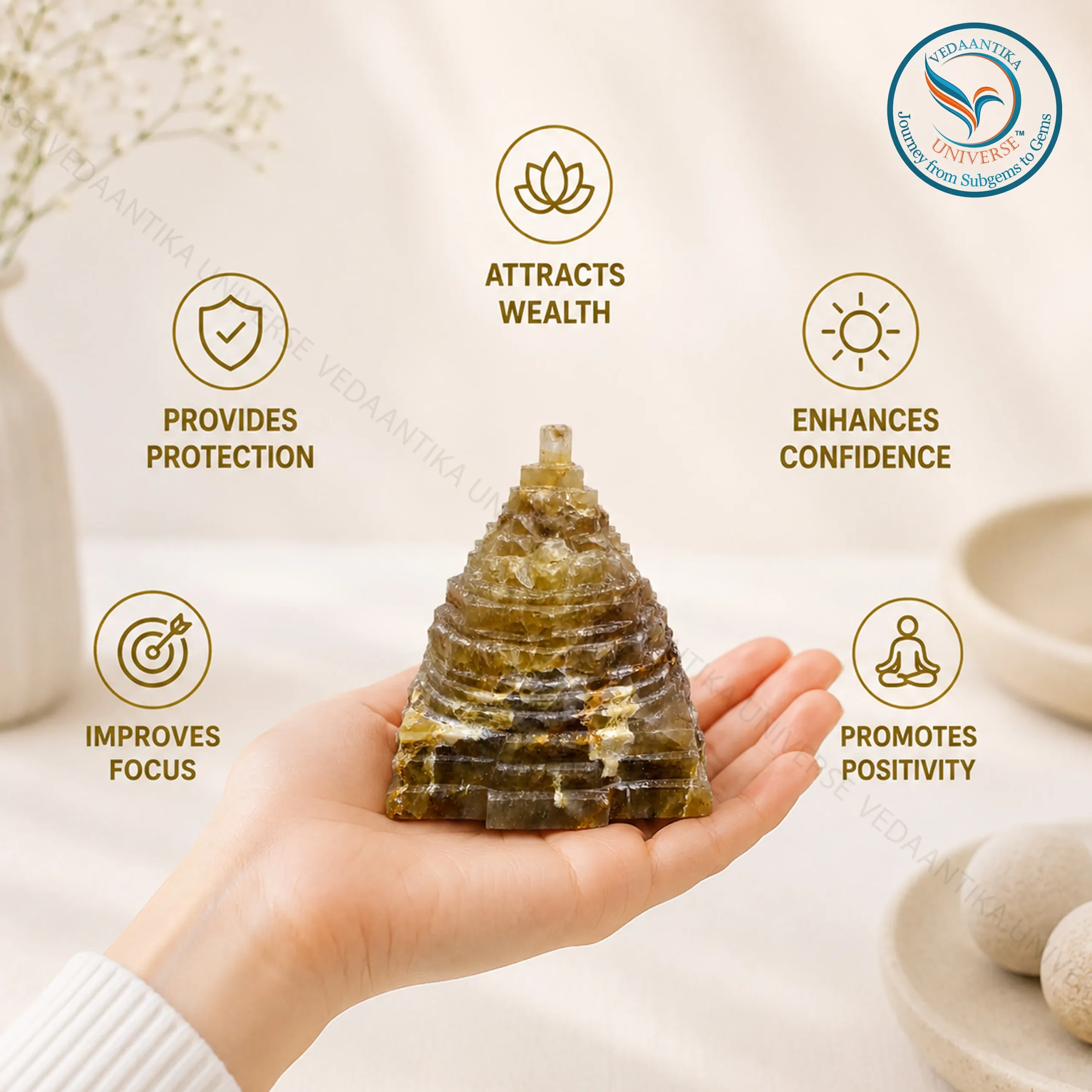 Original Yellow Cat Eye Shree Yantra