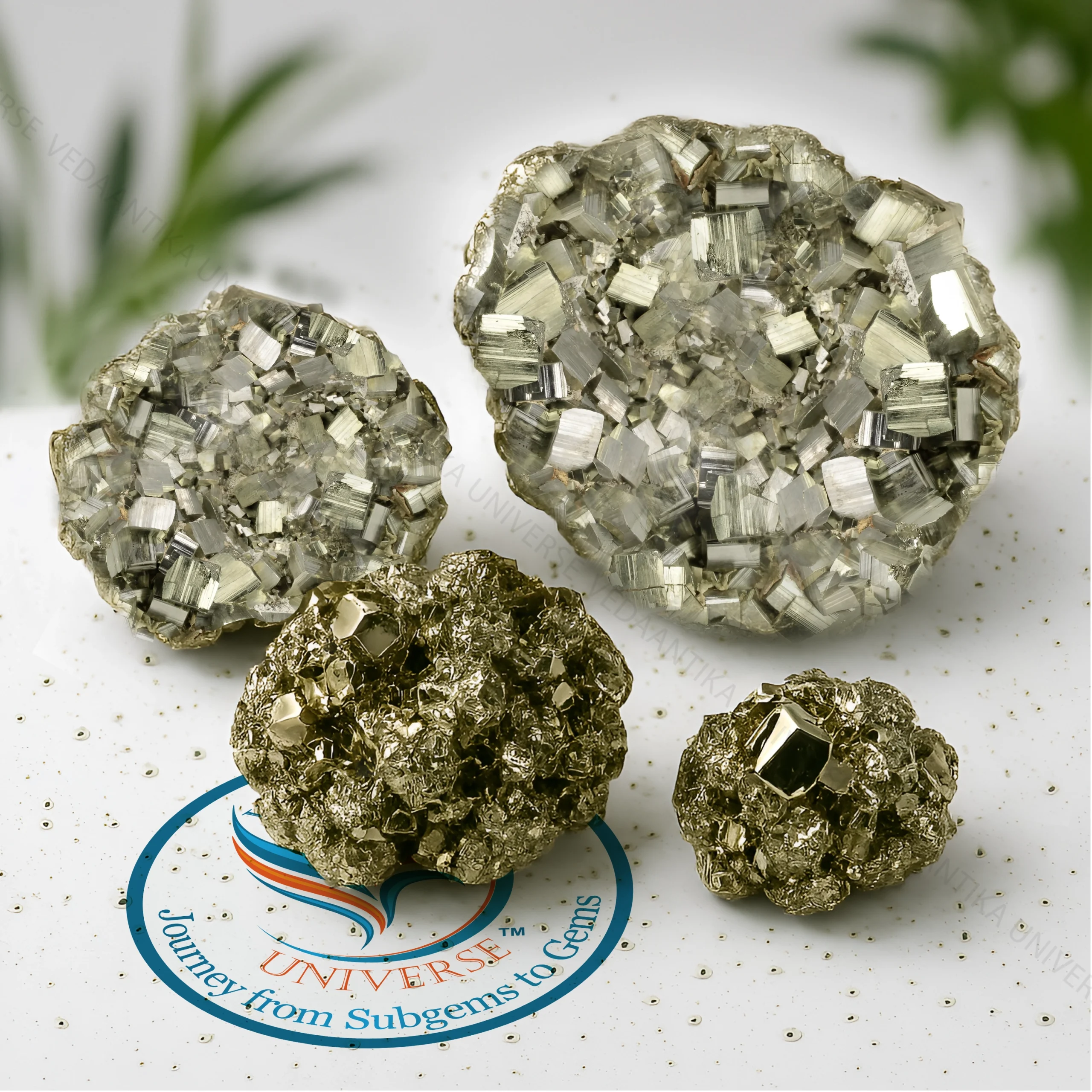 Natural pyrite stone cluster