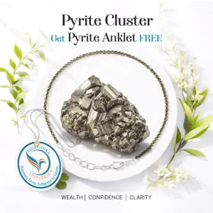 Pyrite Cluster for Wealth, Confidence & Protection + Free Anklet