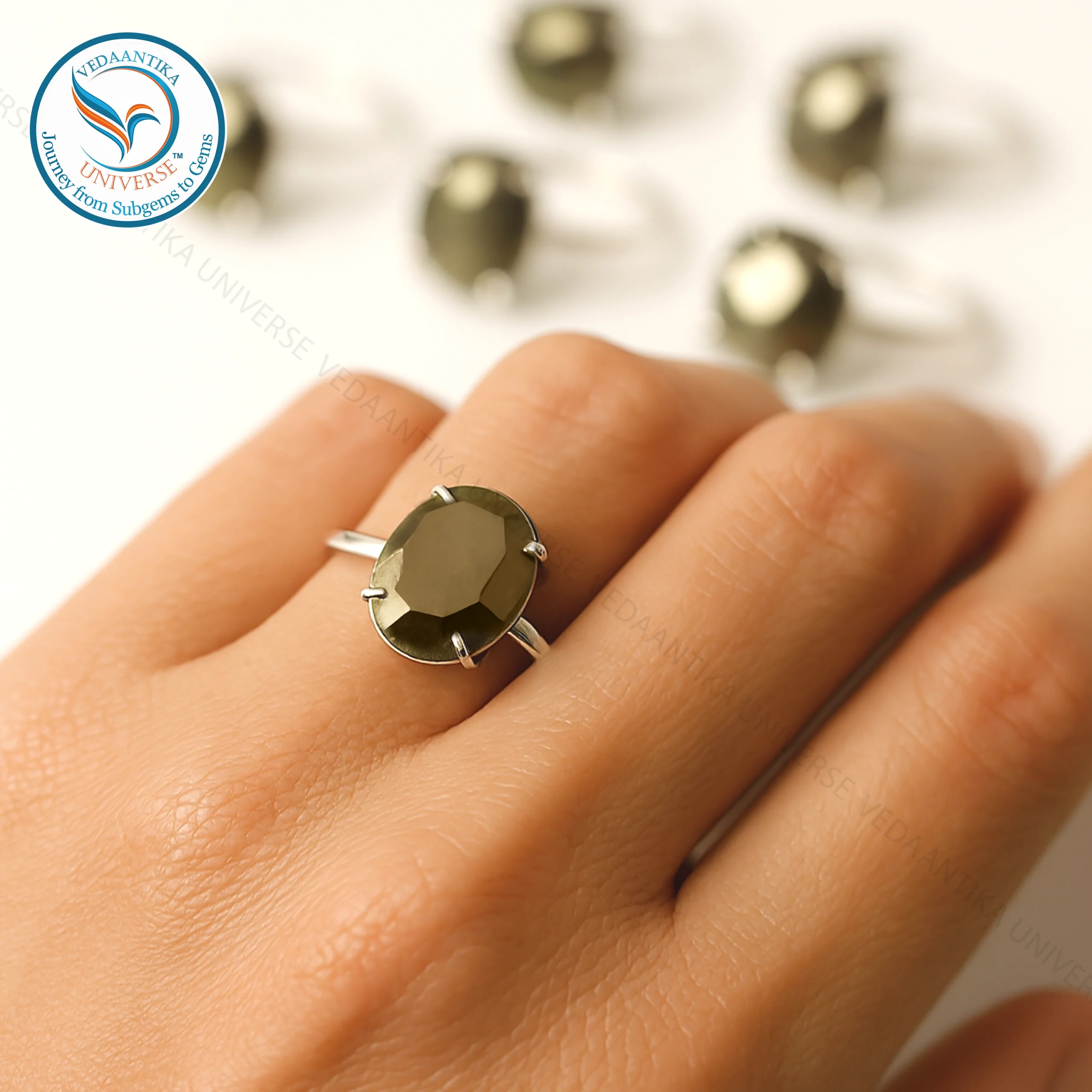 Pyrite ring natural golden crystal Natural pyrite stone ring