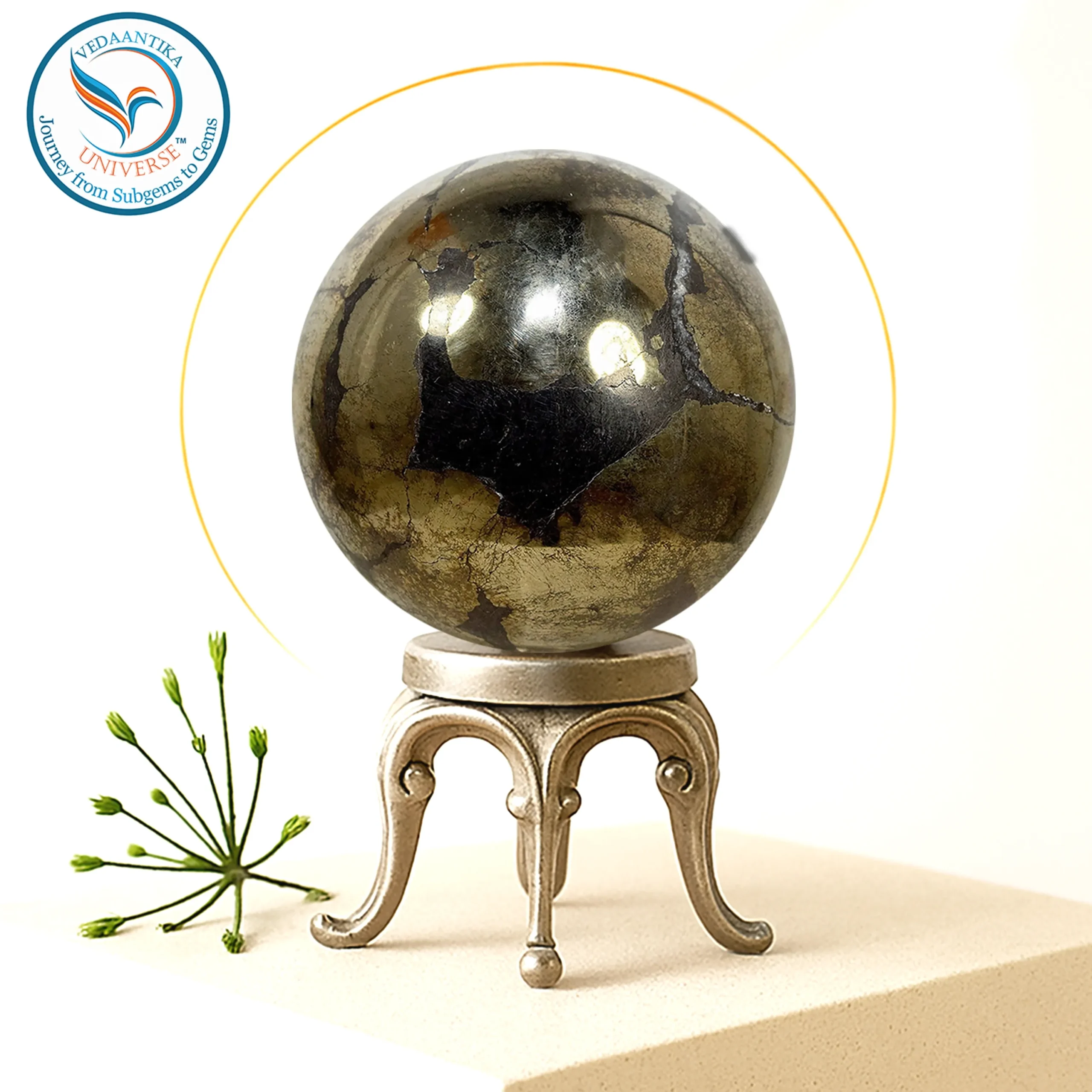 Pyrite sphere for focus and clarity