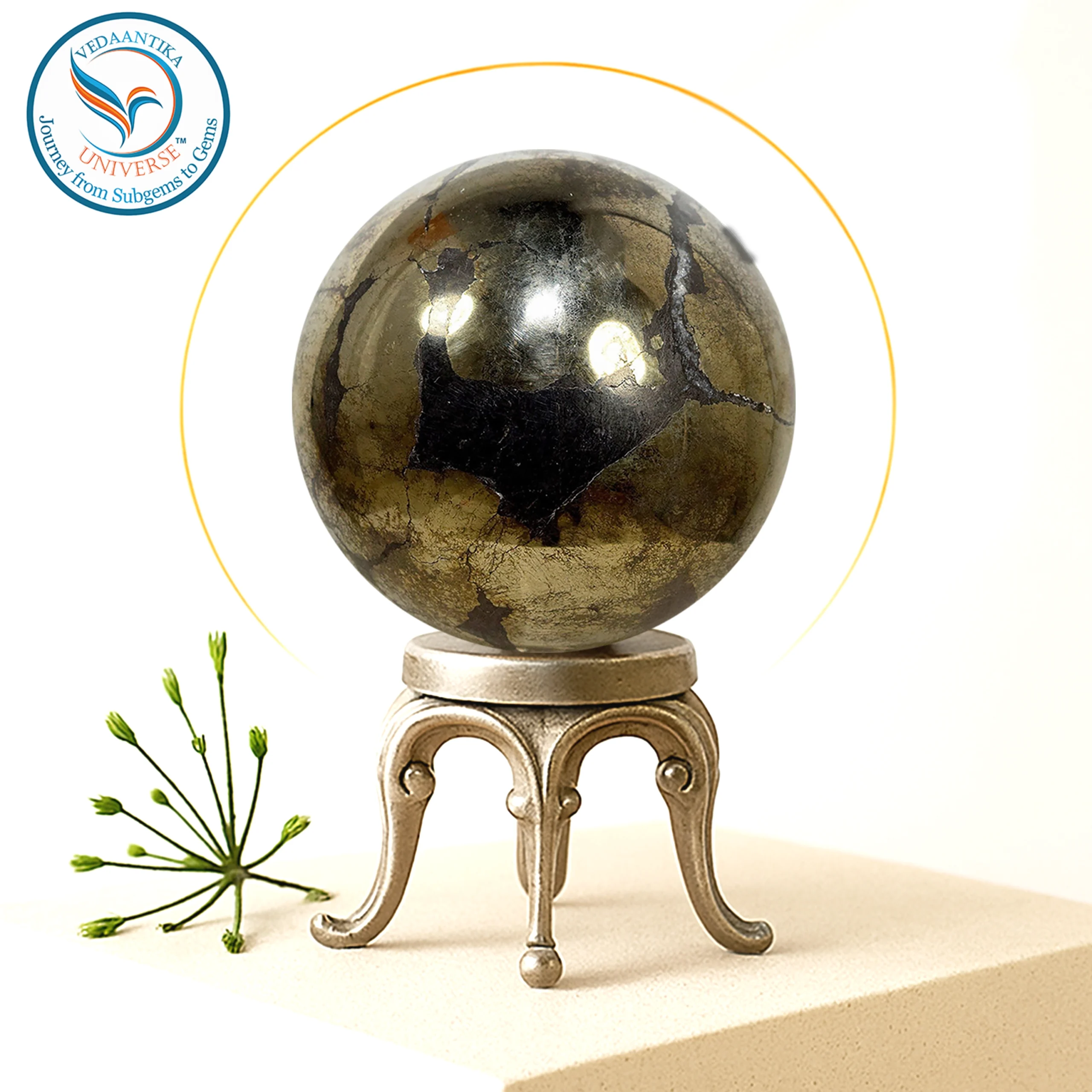 natural pyrite crystal sphere