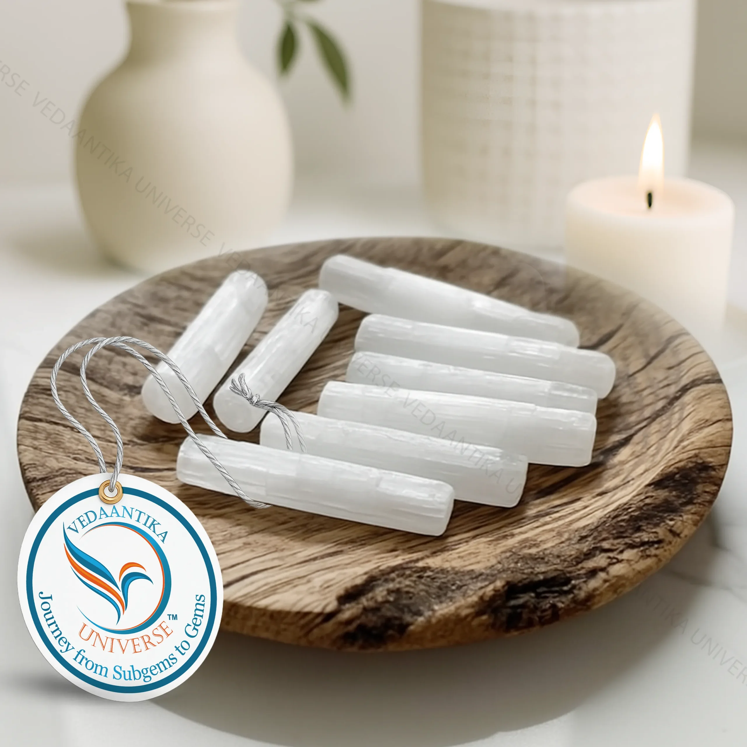White Selenite Stick for clarity and energy balance