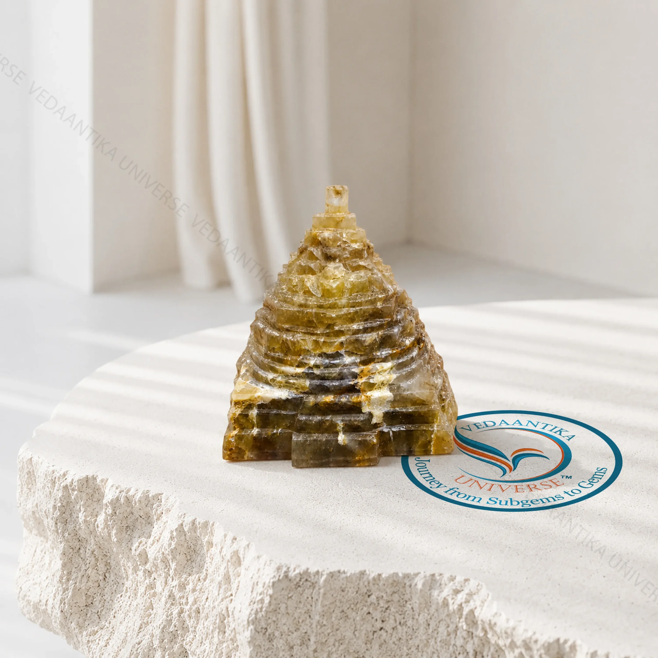 Yellow Cat Eye Shree Yantra for Vastu