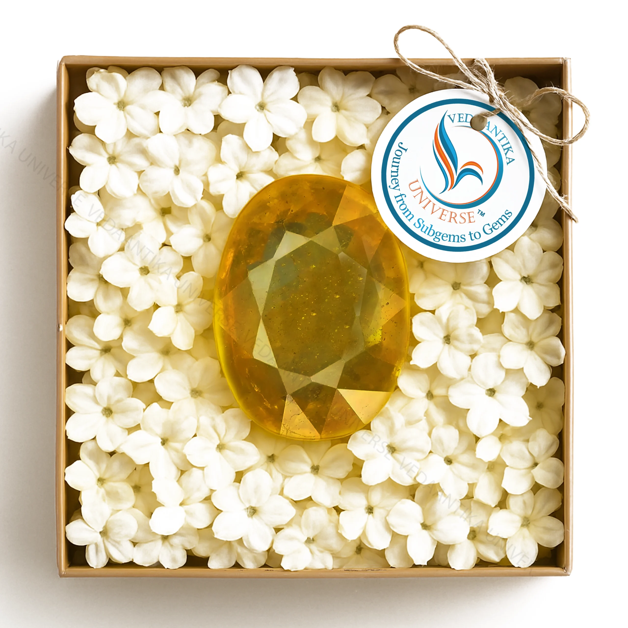 Yellow sapphire stone natural crystal