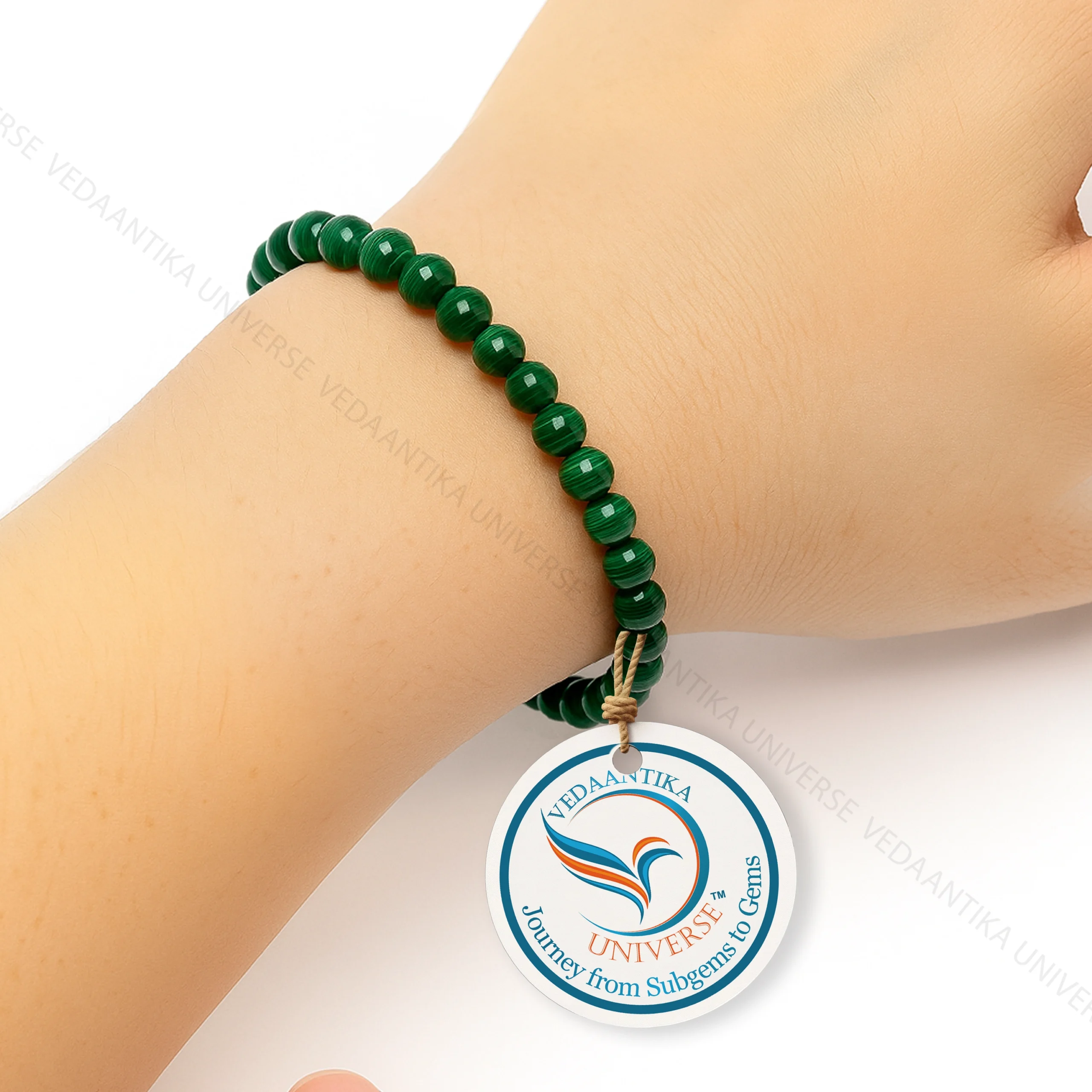 Natural malachite gemstone bracelet