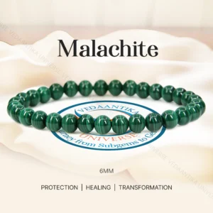 Malachite Bracelet for Protection, Balance & Strength