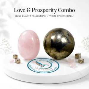Love & Prosperity Combo | Pyrite Sphere & Rose Quartz Palm Stone