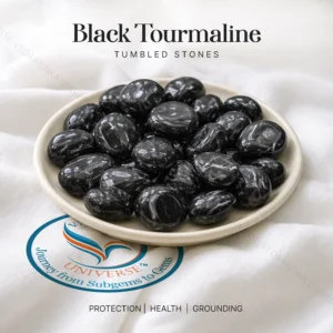Black Tourmaline Tumbled Stone for Protection, Grounding and Balance