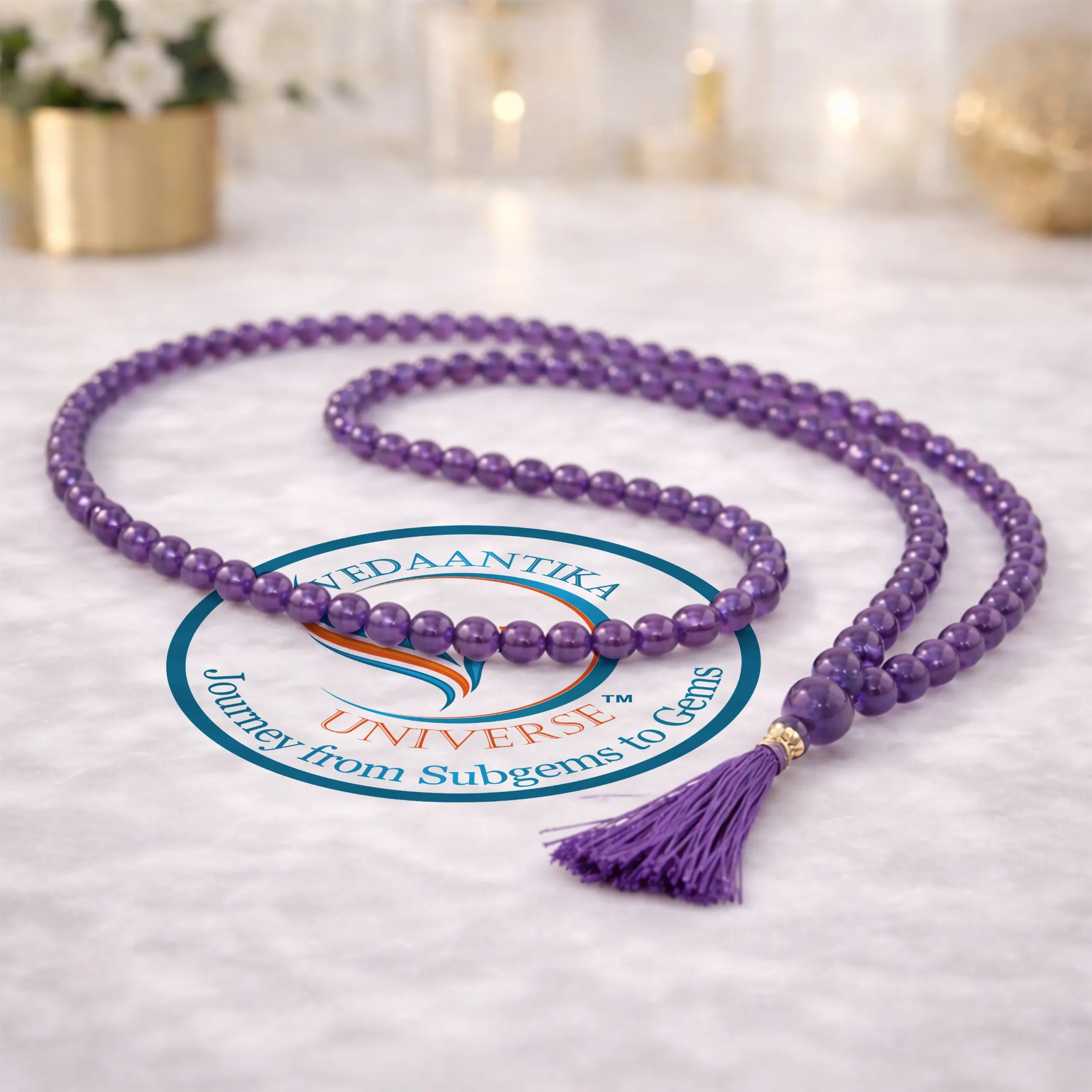 Natural Brazilian Amethyst Mala