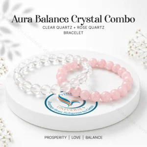Aura Balance Combo | Clear Quartz & Rose Quartz Bracelet