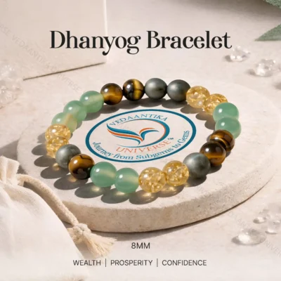 Dhanyog Bracelet with Pyrite, Citrine, Green Aventurine and Tiger Eye