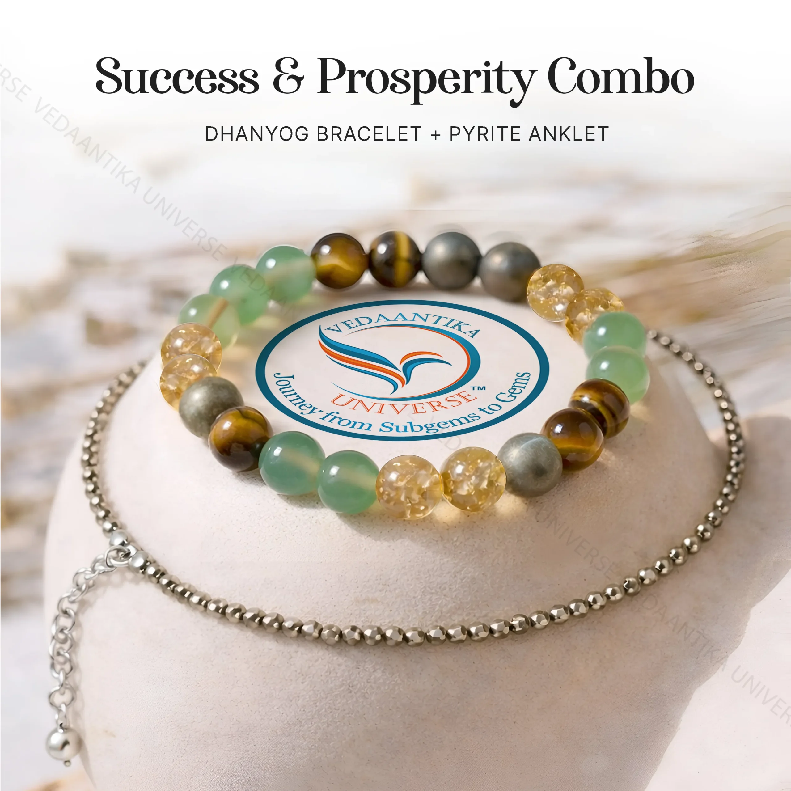 Dhanyog Bracelet with Pyrite Anklet