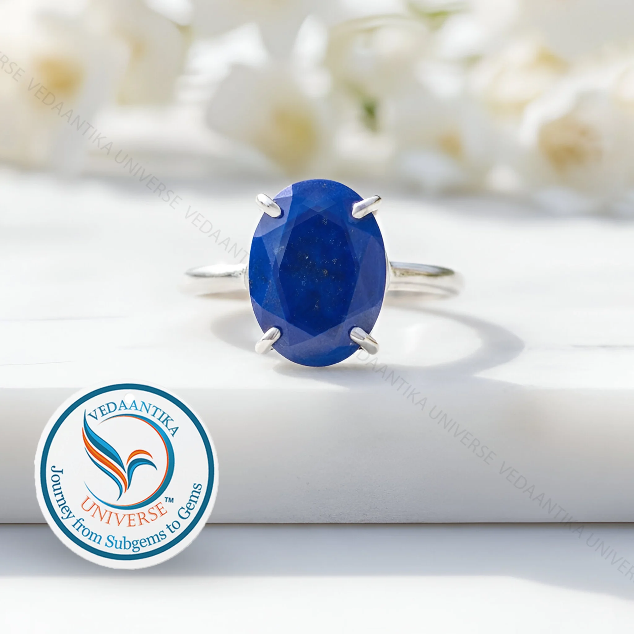 Kuber Stone with Lapis Lazuli Ring Combo adjustable gemstone ring