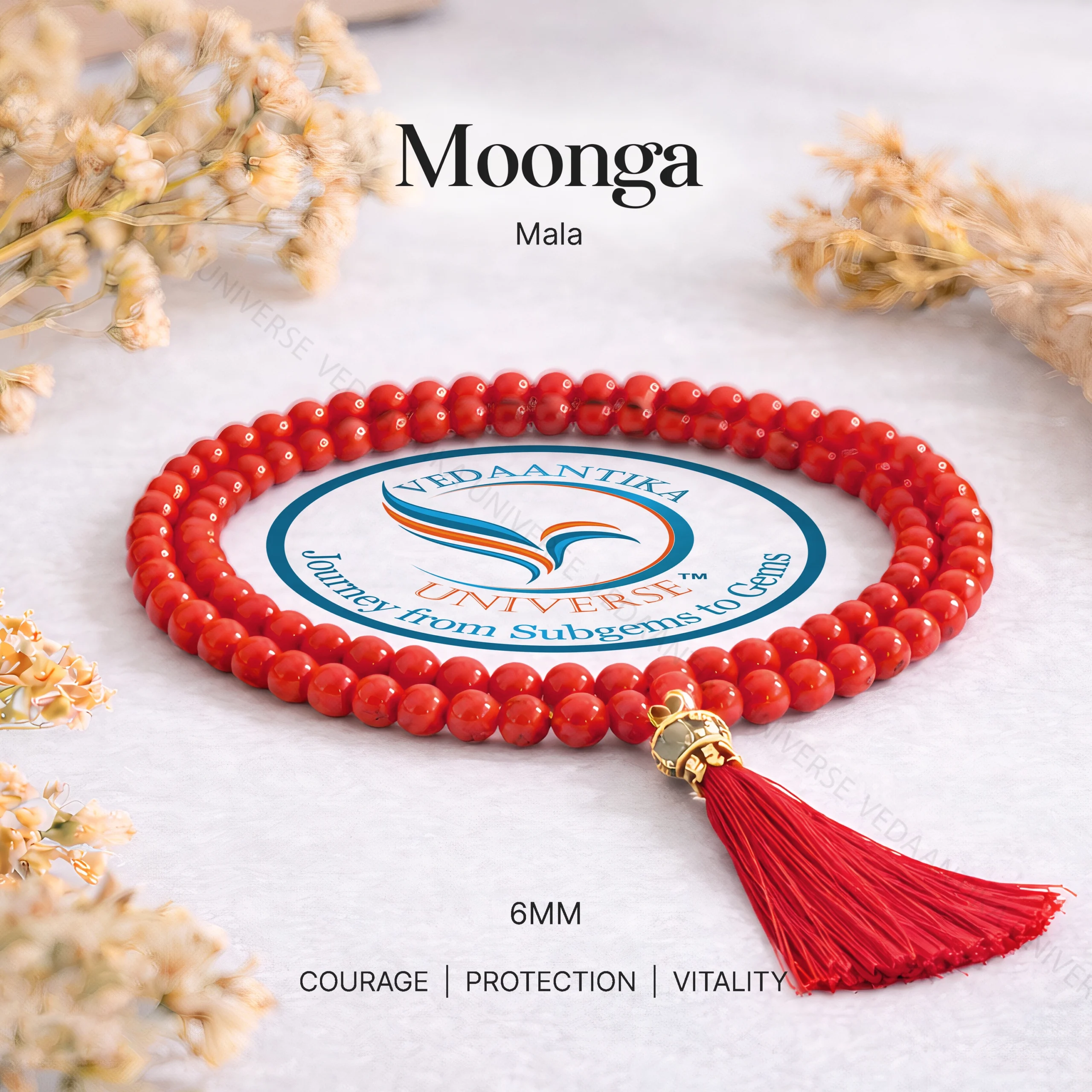Moonga (Red Coral) Mala